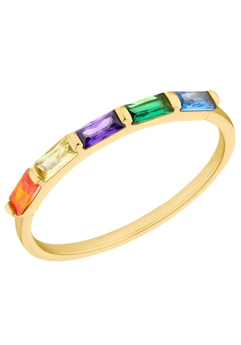 Fingerring »Regenbogen, 2035504/-05/-06/-07«, mit Zirkonia (synth.)