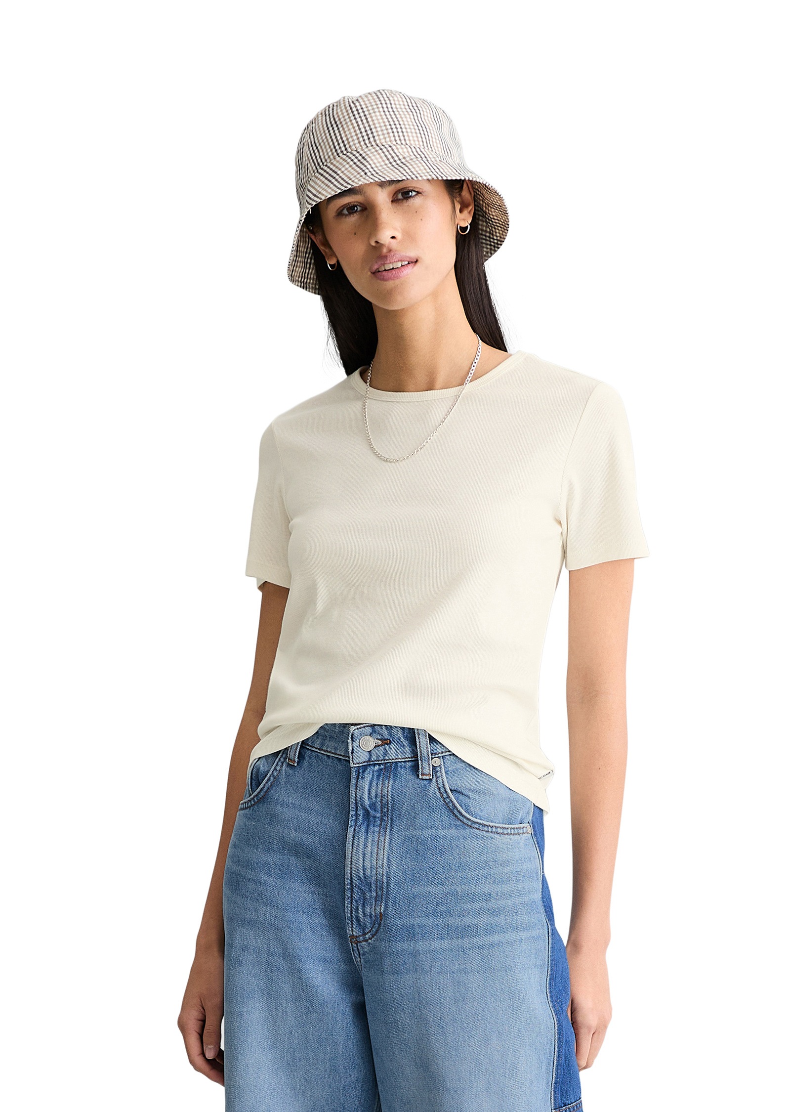 Marc OPolo DENIM T-Shirt "aus weichem Rippjersey"