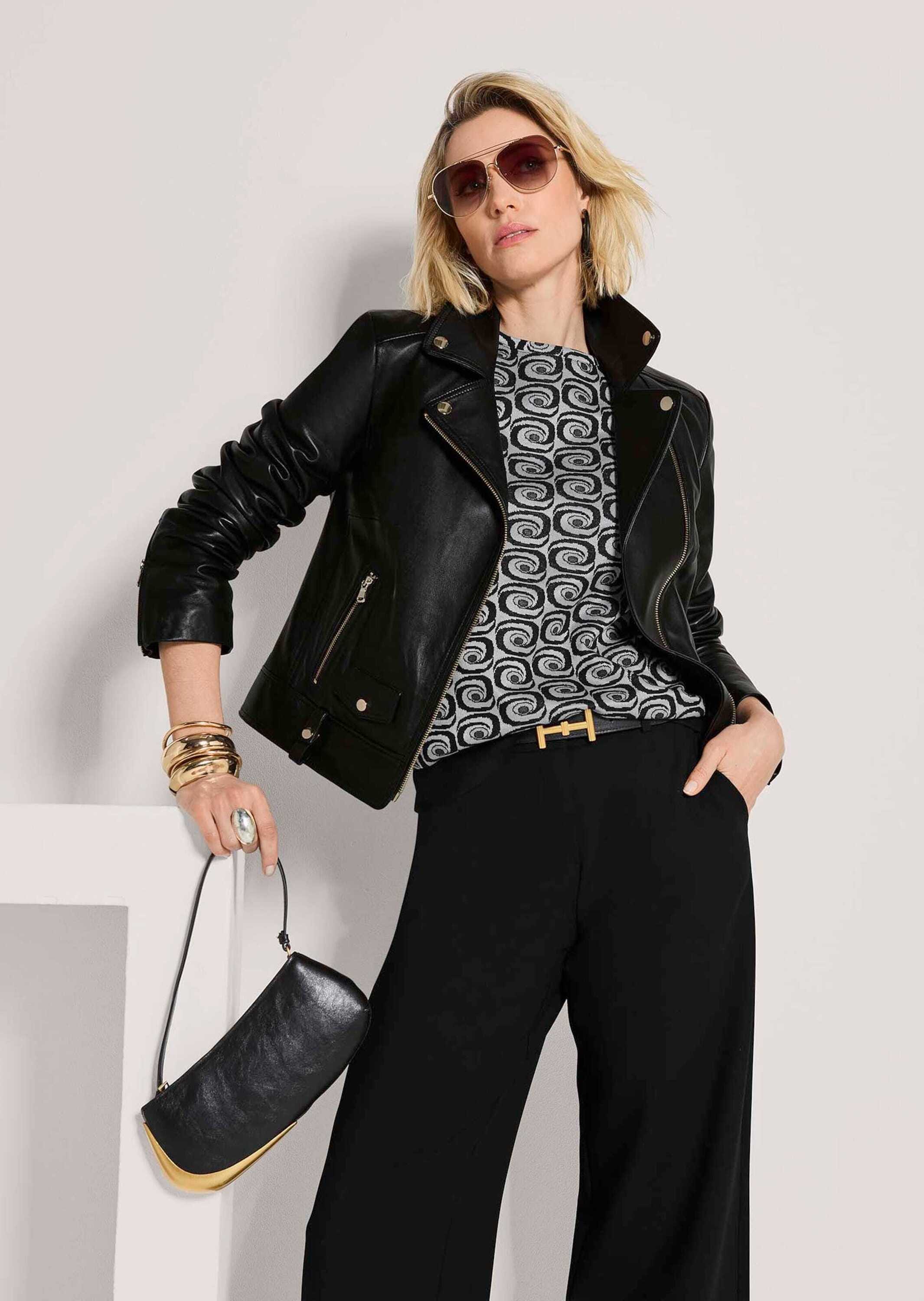MADELEINE Lederjacke »Lederjacke Bikerjacke aus Lammnappaleder«