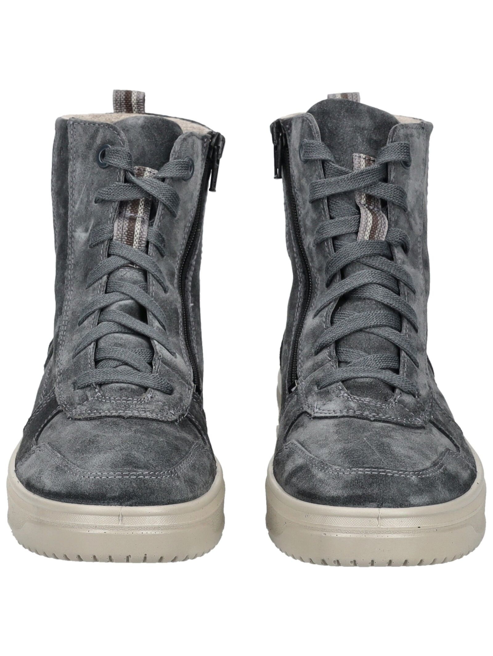 Schnürstiefelette LEGERO "Legero Stiefelette Veloursleder", Damen, Gr. 38,5, grau, Veloursleder, Schuhe Schnürstiefelette 2