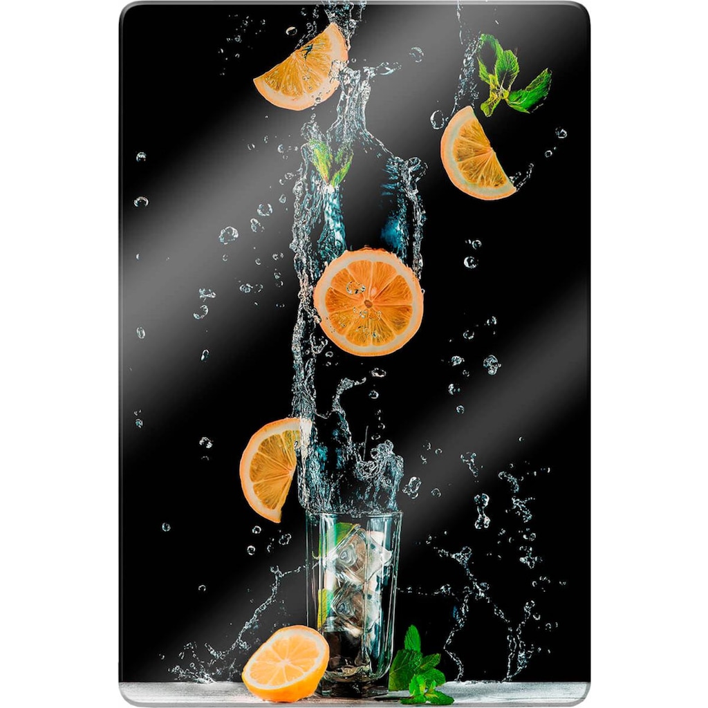 Wall-Art Glasbild »Belenko Splashing Lemonade«, (Set), Glasposter modern