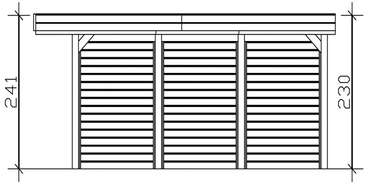 Skanholz Einzelcarport »Friesland 1«, Holz, 270 cm, braun, mit Seiten- und Rückwänden