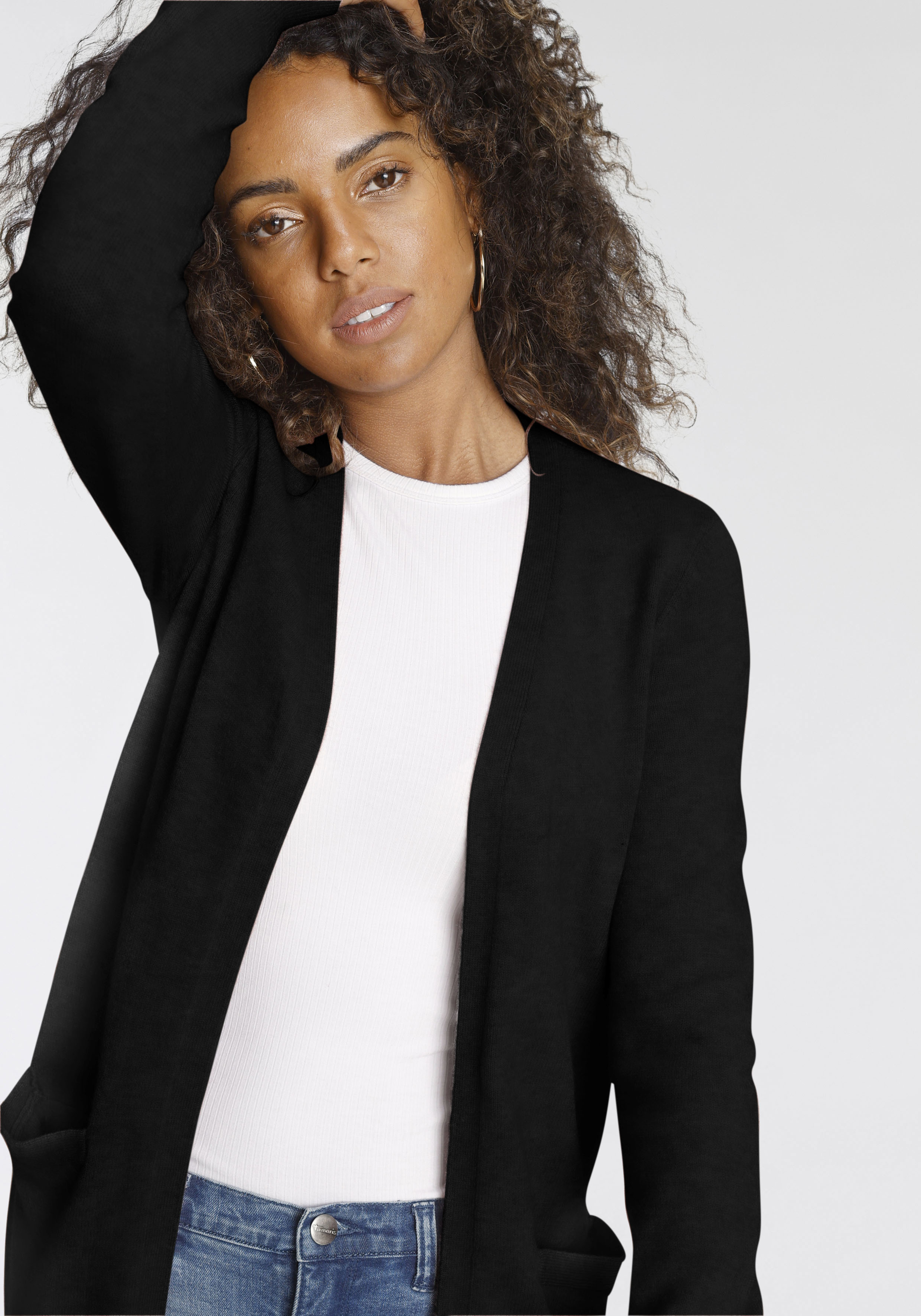 Thumbnail - Tamaris Strickjacke in Longform aus kuschligem Viskosegestrick