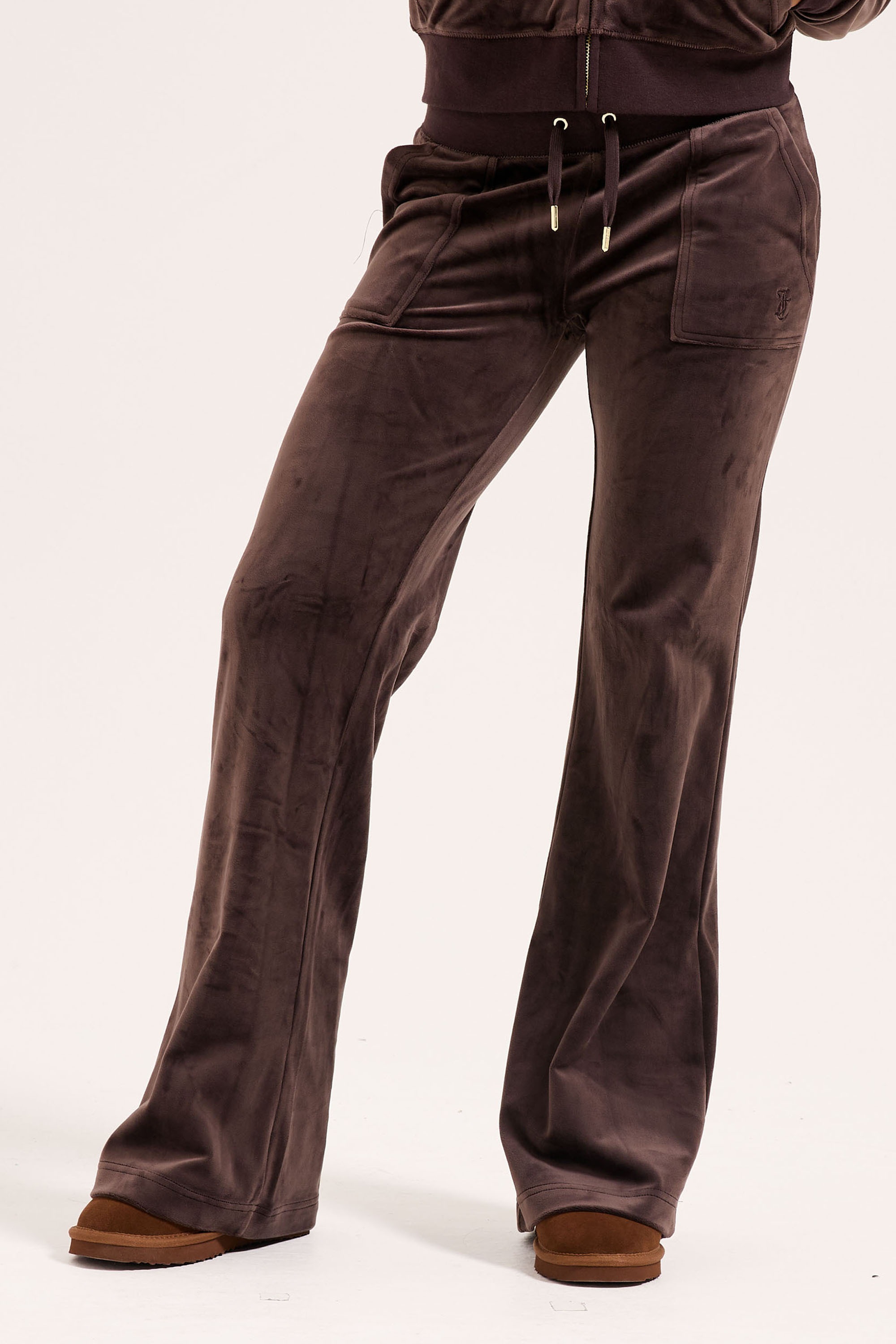 Juicy Couture Sweathose »LAYLA LOW RISE POCKETED FLARE. Damen«  Trainingshose Damen, Sweathose, Velour, Jogginghose mit Glitzer, Sale