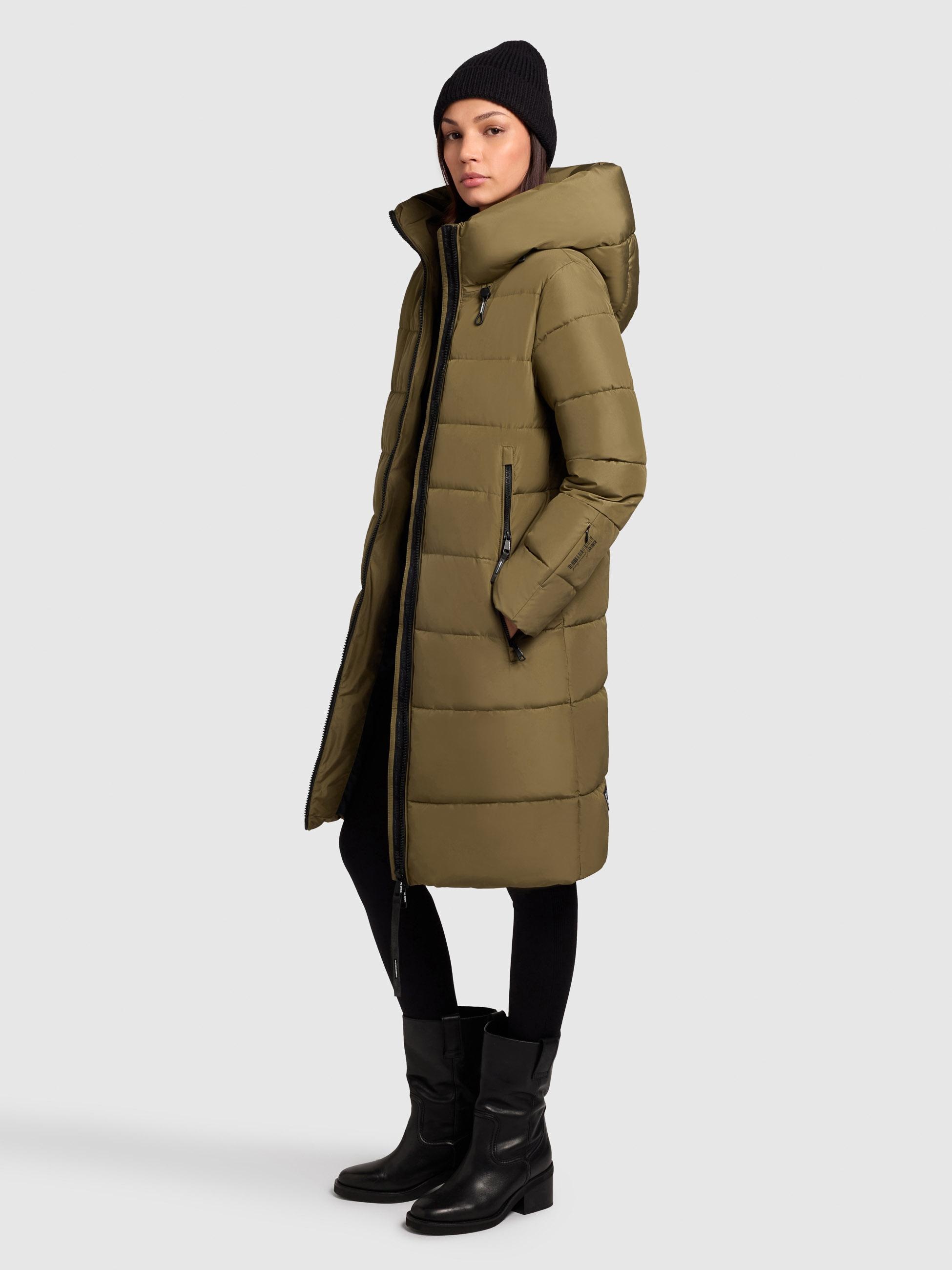 khujo Steppmantel »Jilias5-YM«, warmer Damen Wintermantel mit Kapuze und großen Taschen