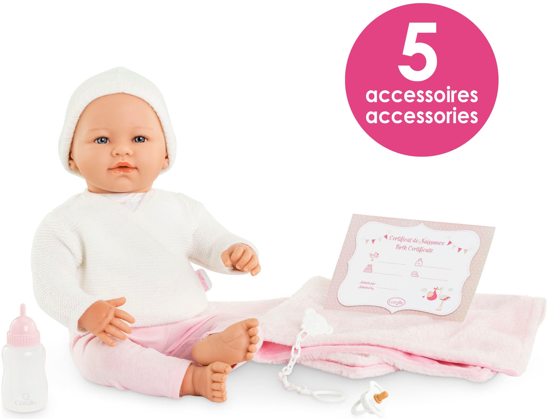 Corolle® Babypuppe »Mon Grand Poupon Rose Newborn«, mit Vanilleduft