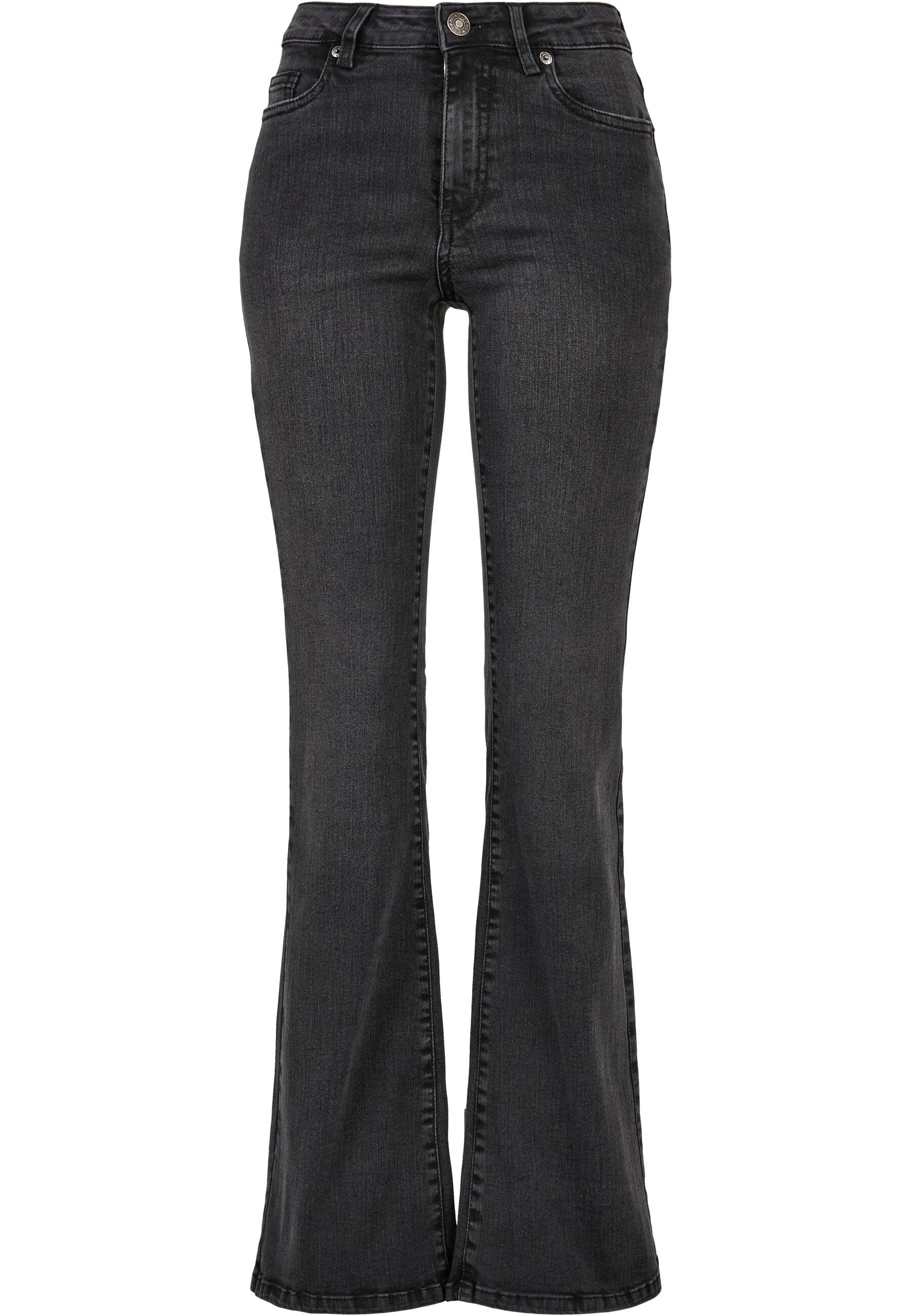 URBAN CLASSICS Bequeme Jeans »Urban Classics Damen Ladies High Waist Flared Denim Pants«, (1 tlg.)