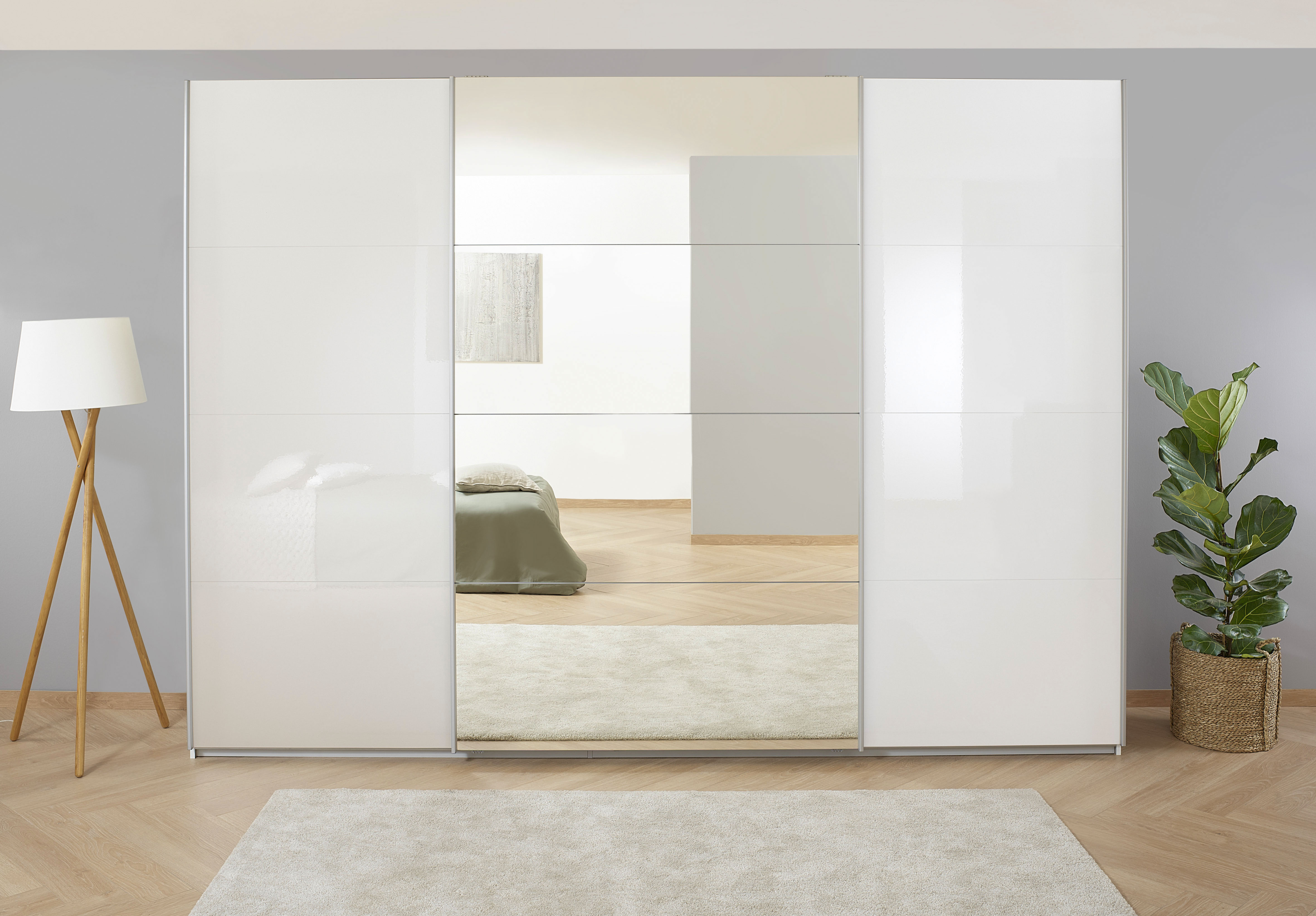 OTTO home Kleiderschrank "Mehrzweckschrank Aktenschrank Möbel Mietswohnung Schlafzimmer KOLUNA" 3 Ausstattungen BASIC/CLASSIC/PREMIUM (inkl. SOFT-CLOSE-FUNKTION), Breiten 203/271/315/360cm Höhen 210/229 Hochglanzfront MADE IN GERMANY