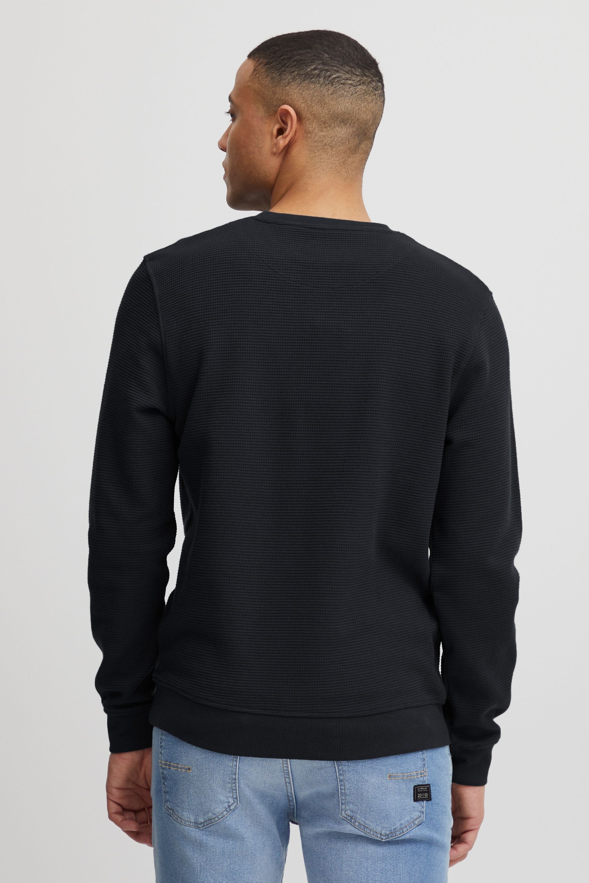 Longpullover BLEND "BHChristo", Herren, Gr. S, schwarz, Sweatware, 57% Baumwolle, 43% Polyester, regular fit normal, Rundhals, Pullover Longpullover, Klassisches Sweatshirt mit Rundhalsausschnitt 3