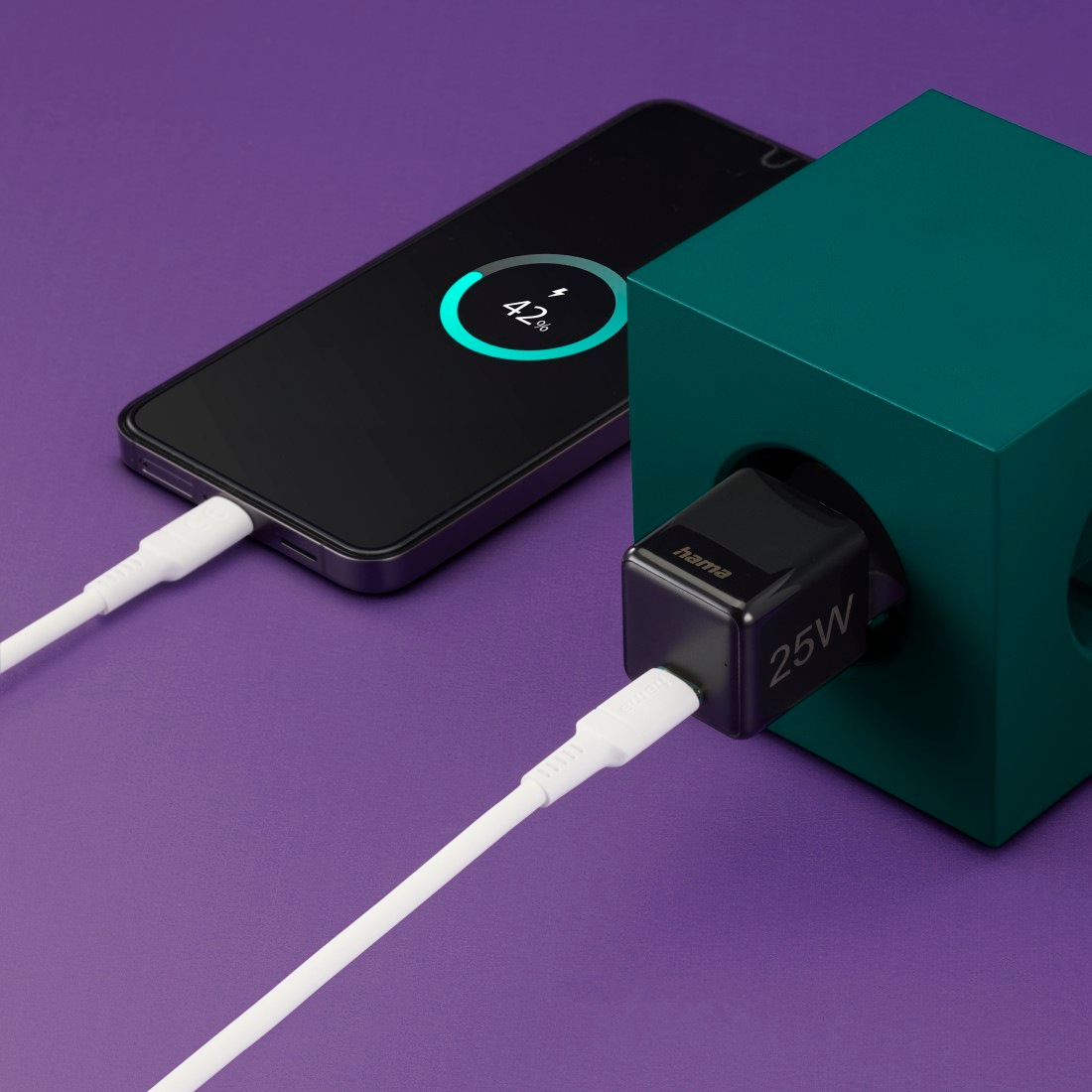 Hama Schnelllade-Gerät »Schnellladegerät (USB-C, PD/QC, extraklein 2,9 x 2,75 x 2,75 cm, 25 W)«, (1 St.)