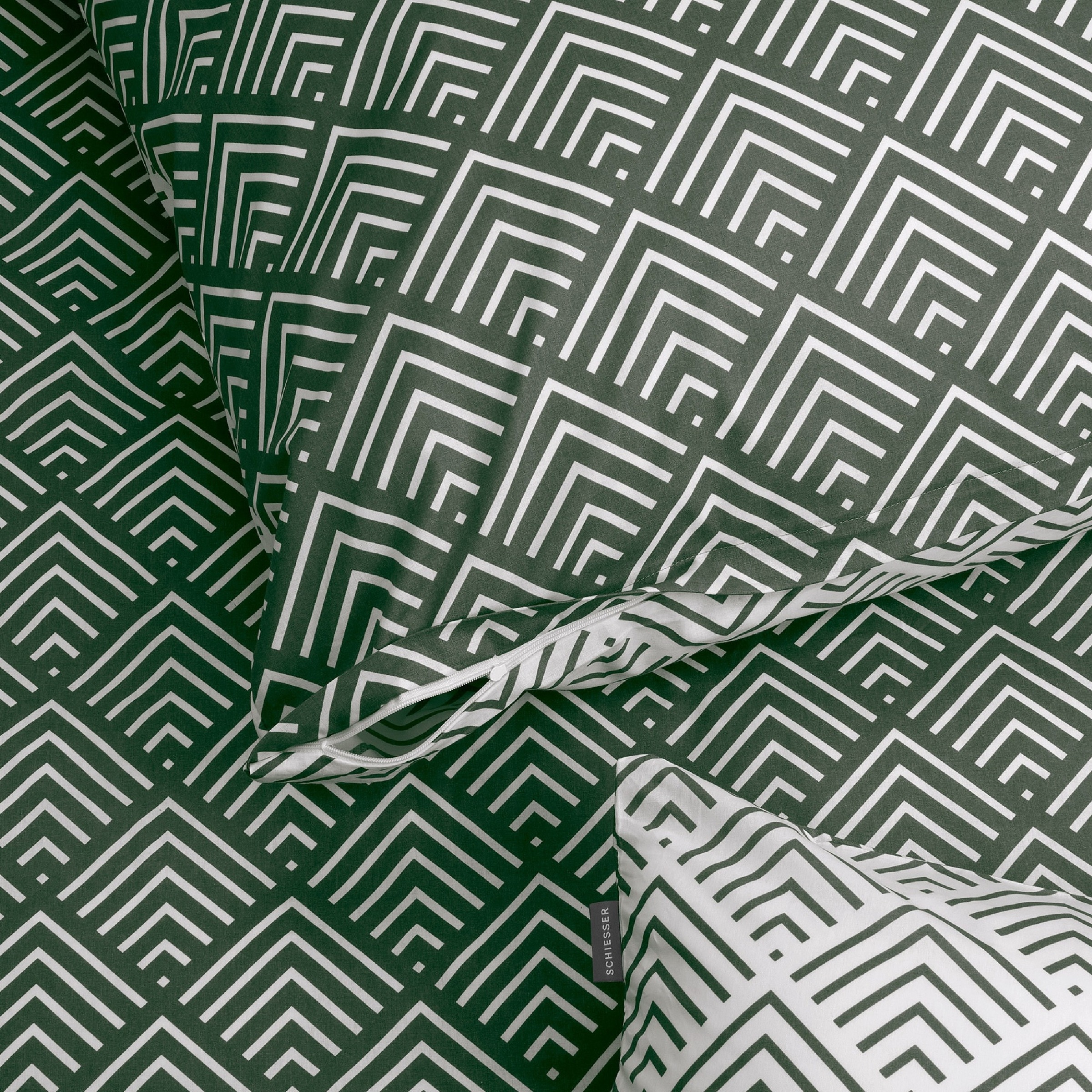 Schiesser Bettwäsche »Mabel aus weicher Baumwolle mit abstraktem Muster«, MADE IN GREEN by OEKO-TEX®