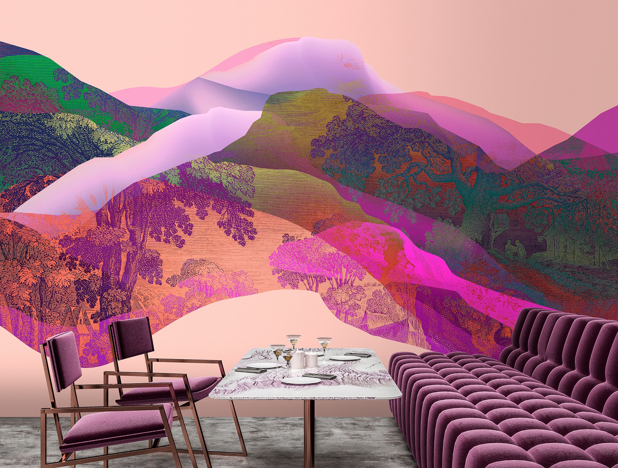 living walls Fototapete »Walls by Patel Magic Mountain«, Vlies, Wand