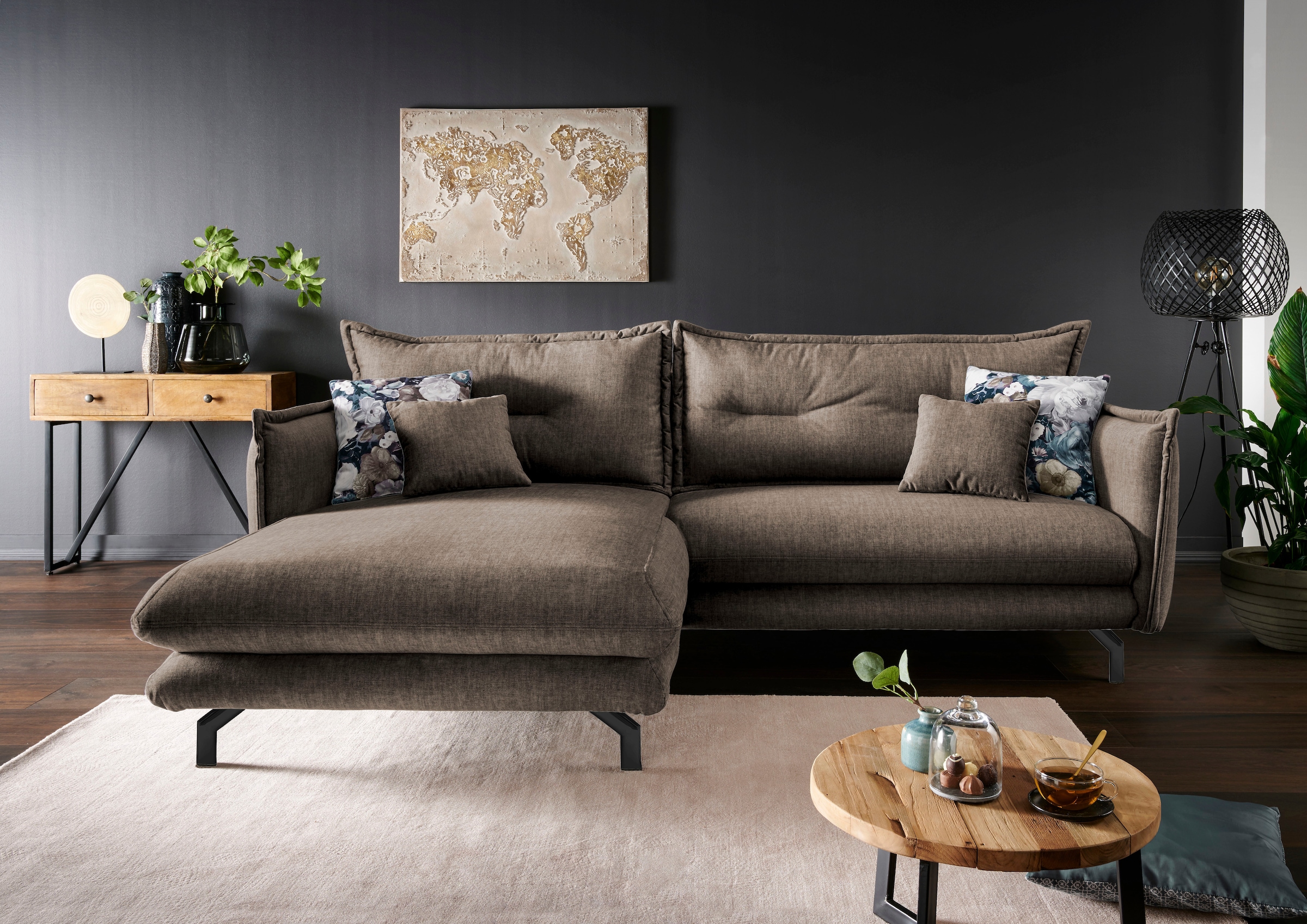 Home affaire Ecksofa "LAVA Breite 255 cm, modern und elegant, aktuelle Kiss günstig online kaufen