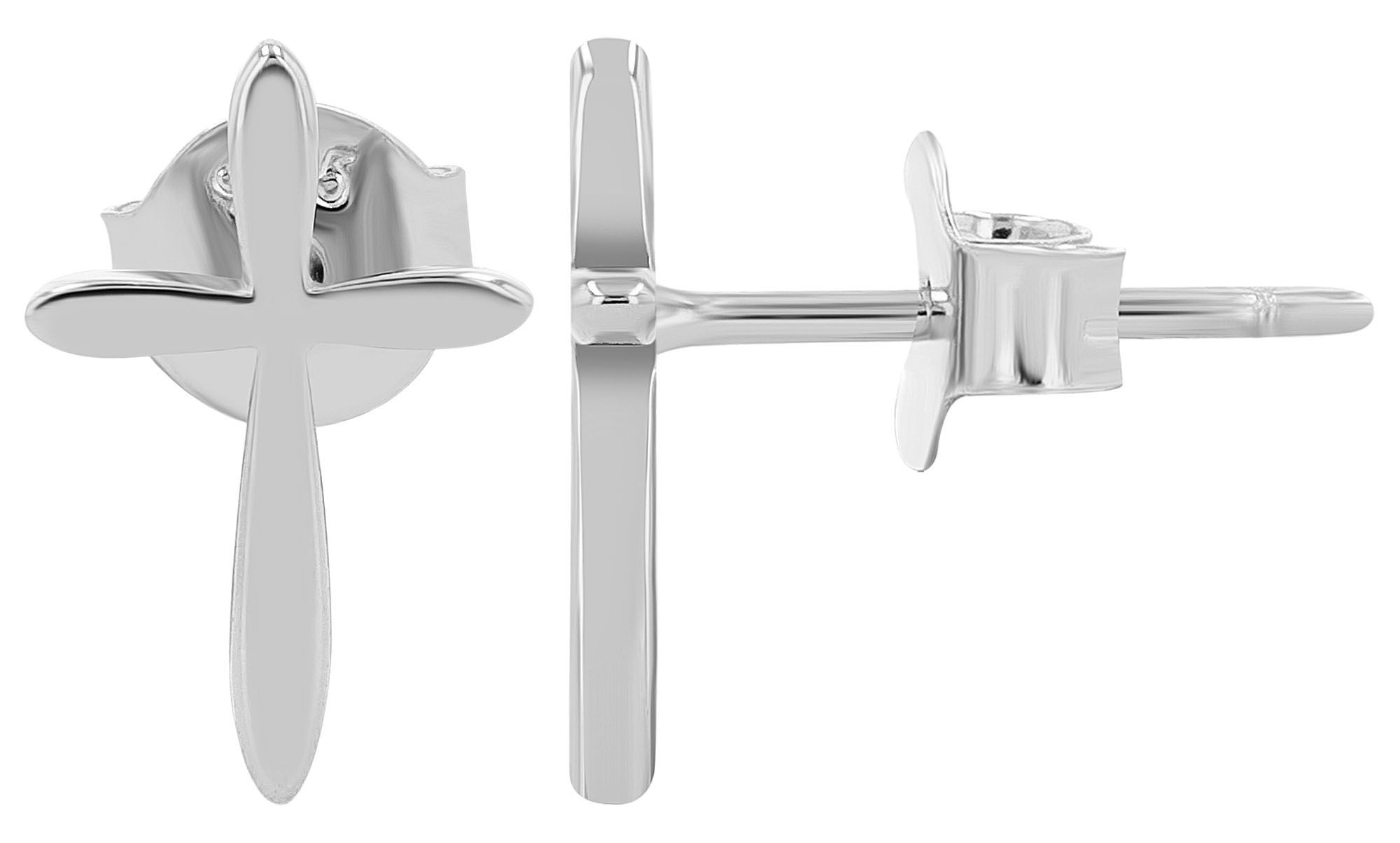 Adelia´s Paar Ohrhänger »Damen Ohrringe – Ohrstecker Kreuz aus 925 Silber« Perfekt als Geschenk zum Weihnachten