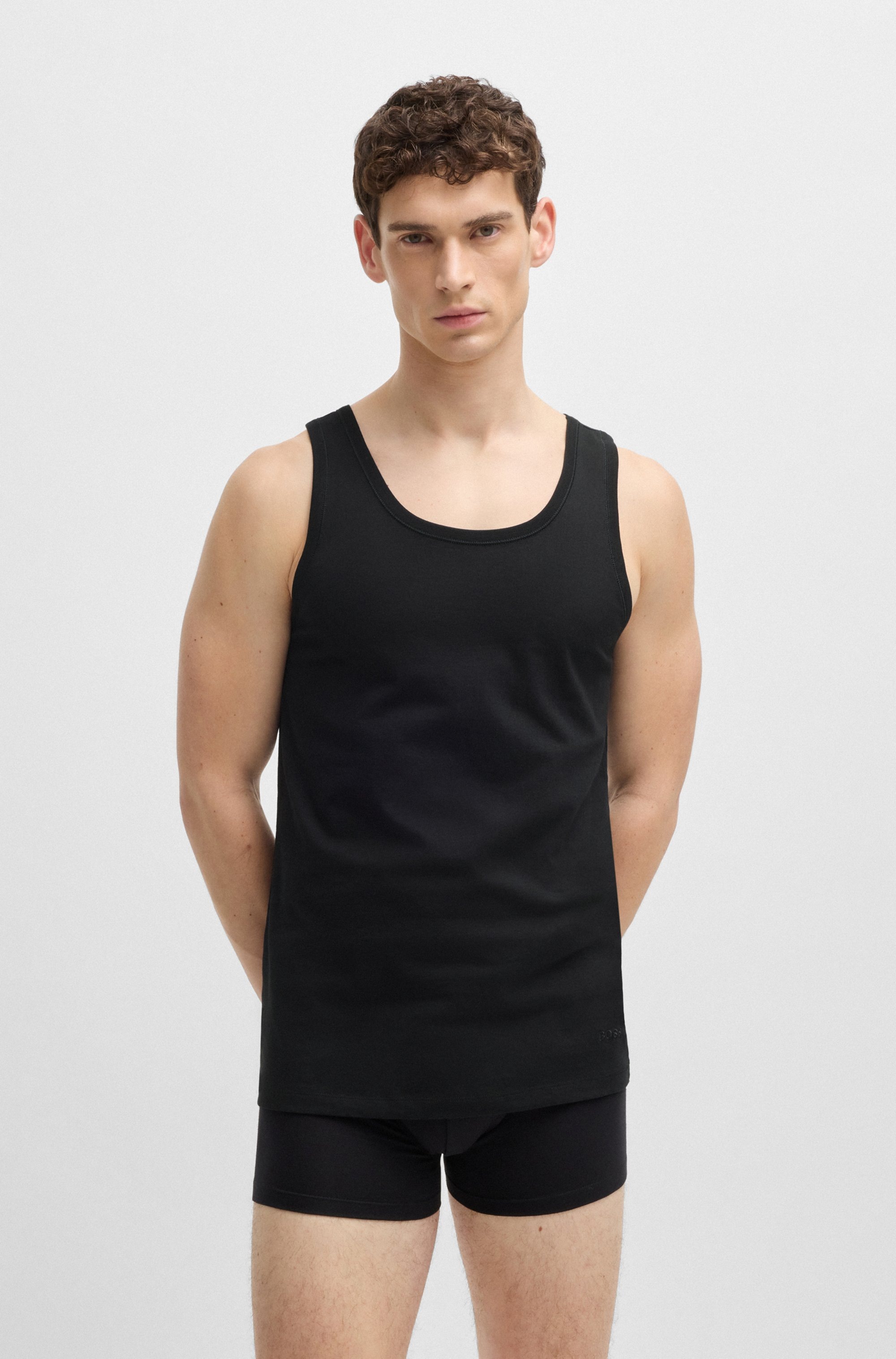 BOSS Unterhemd »Tank Top 3P CO«, (Packung, 3 St.), mit Rippbündchen