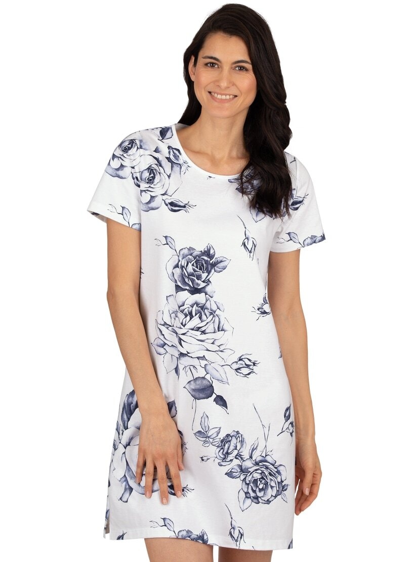 Trigema Nachthemd »TRIGEMA Nachthemd mit modischem Rosen-Motiv«