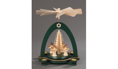 Albin Preissler Weihnachtspyramide »4 stehende Engel mit Spanbaum«, (1 St.),... kaufen