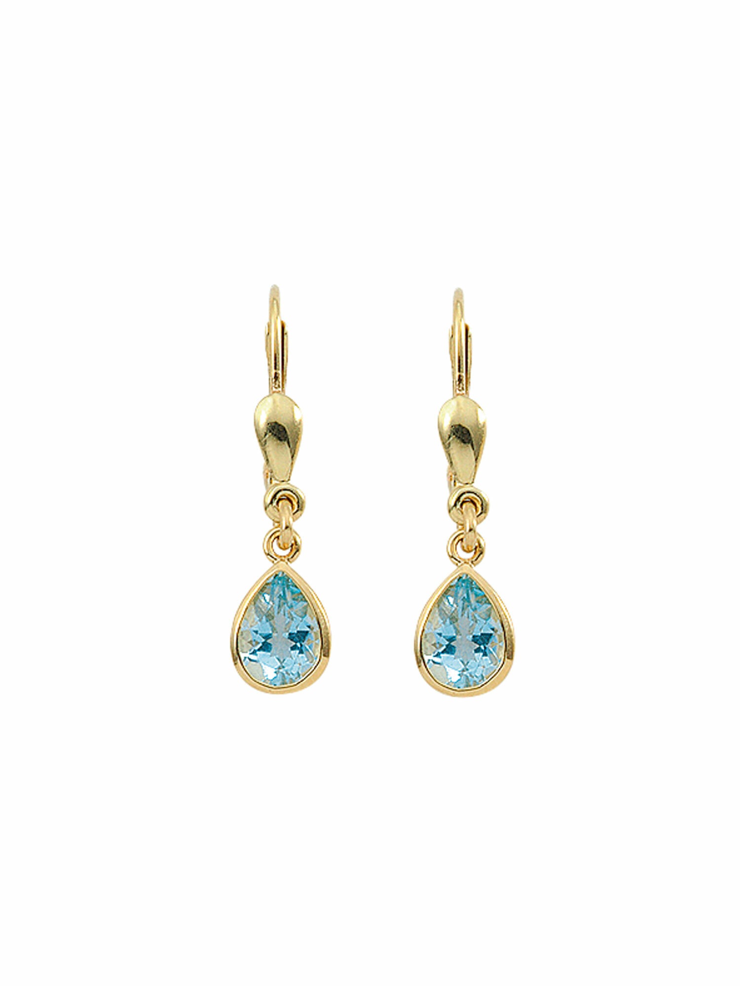 Adelia´s Paar Ohrhänger »1 Paar 585 Gold Ohrringe / Ohrhänger mit Aquamarin«, 585 Gold mit Aquamarin Goldschmuck für Damen