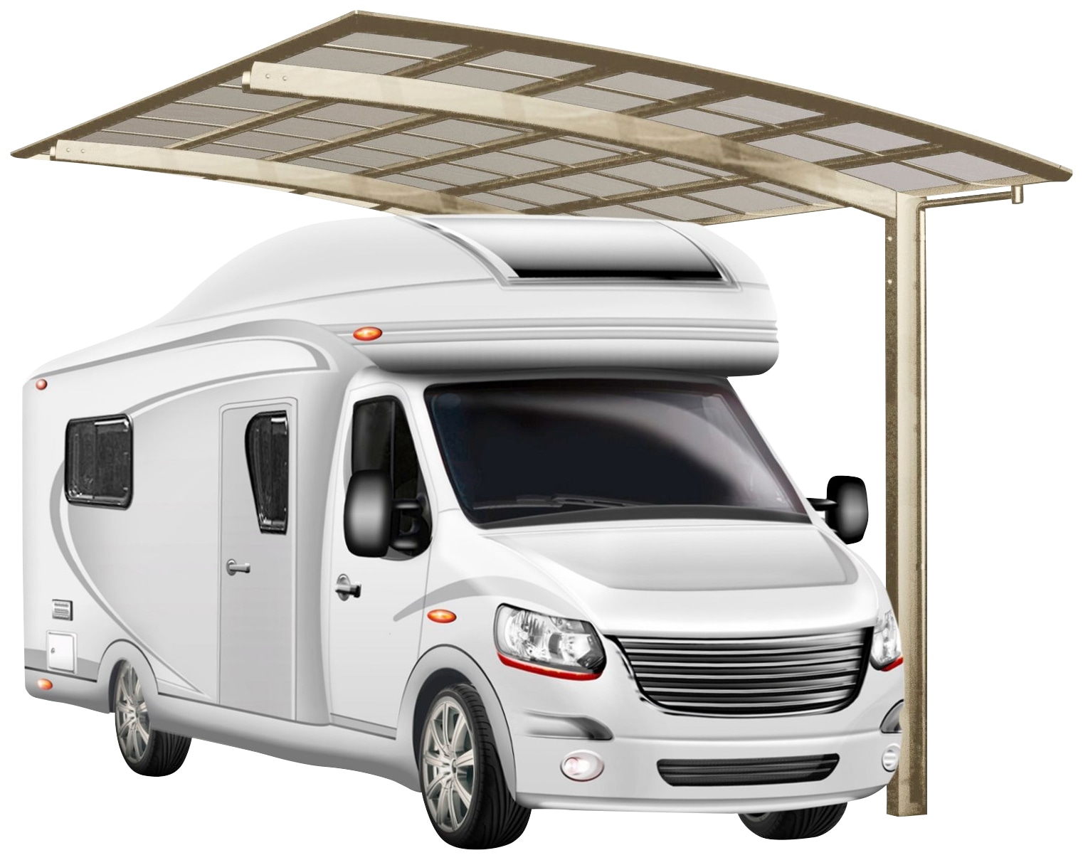 Ximax Einzelcarport "Portoforte Caravan Typ 60", Aluminium, 254,4 cm, edelstahlfarben, Edelstahl-Look