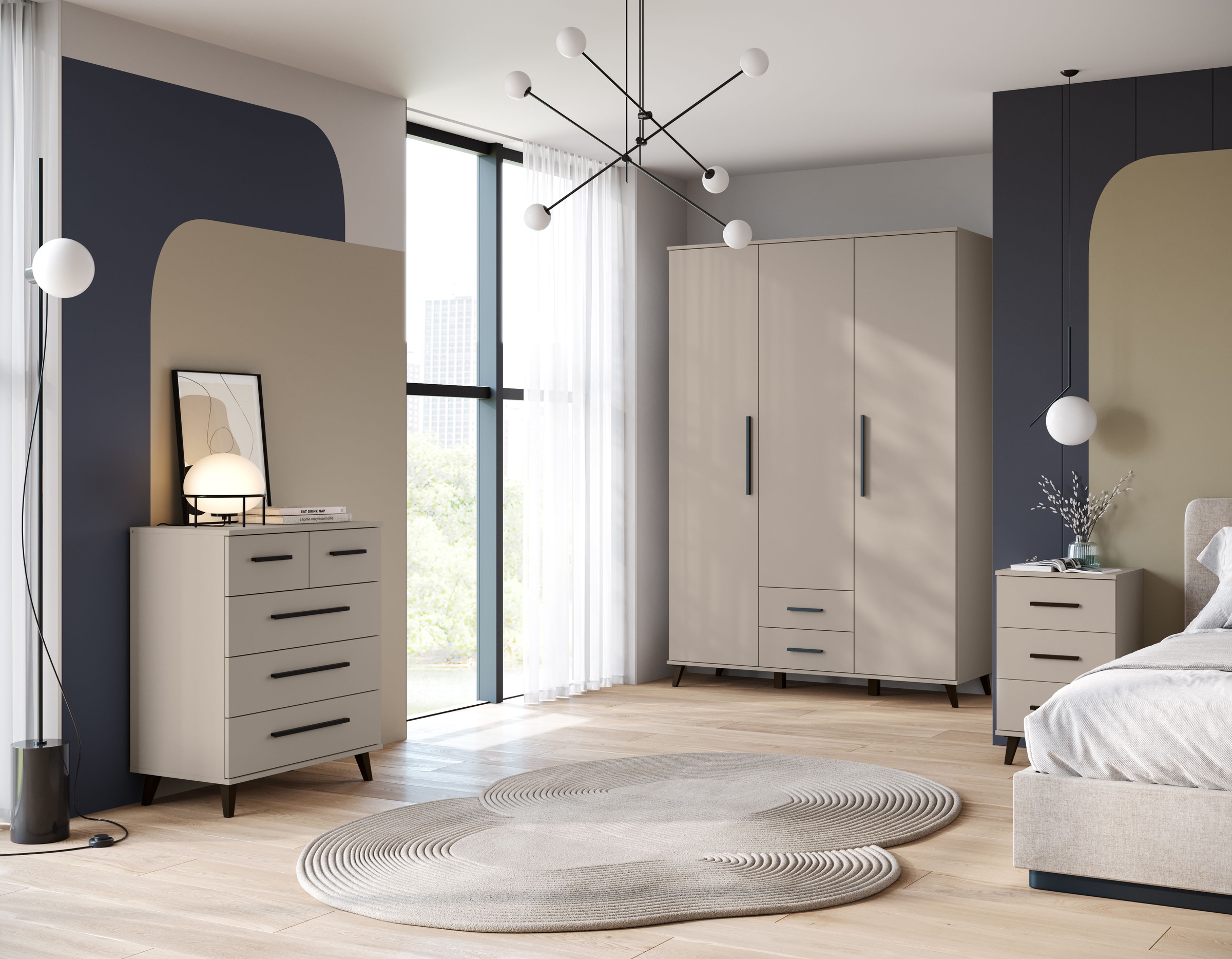 INOSIGN Kleiderschrank »Lagos, Garderobe«, (Packung, 1 St.), Moderner Drehtürenschrank, FSC-zertifiziert, Schlafzimmerschrank