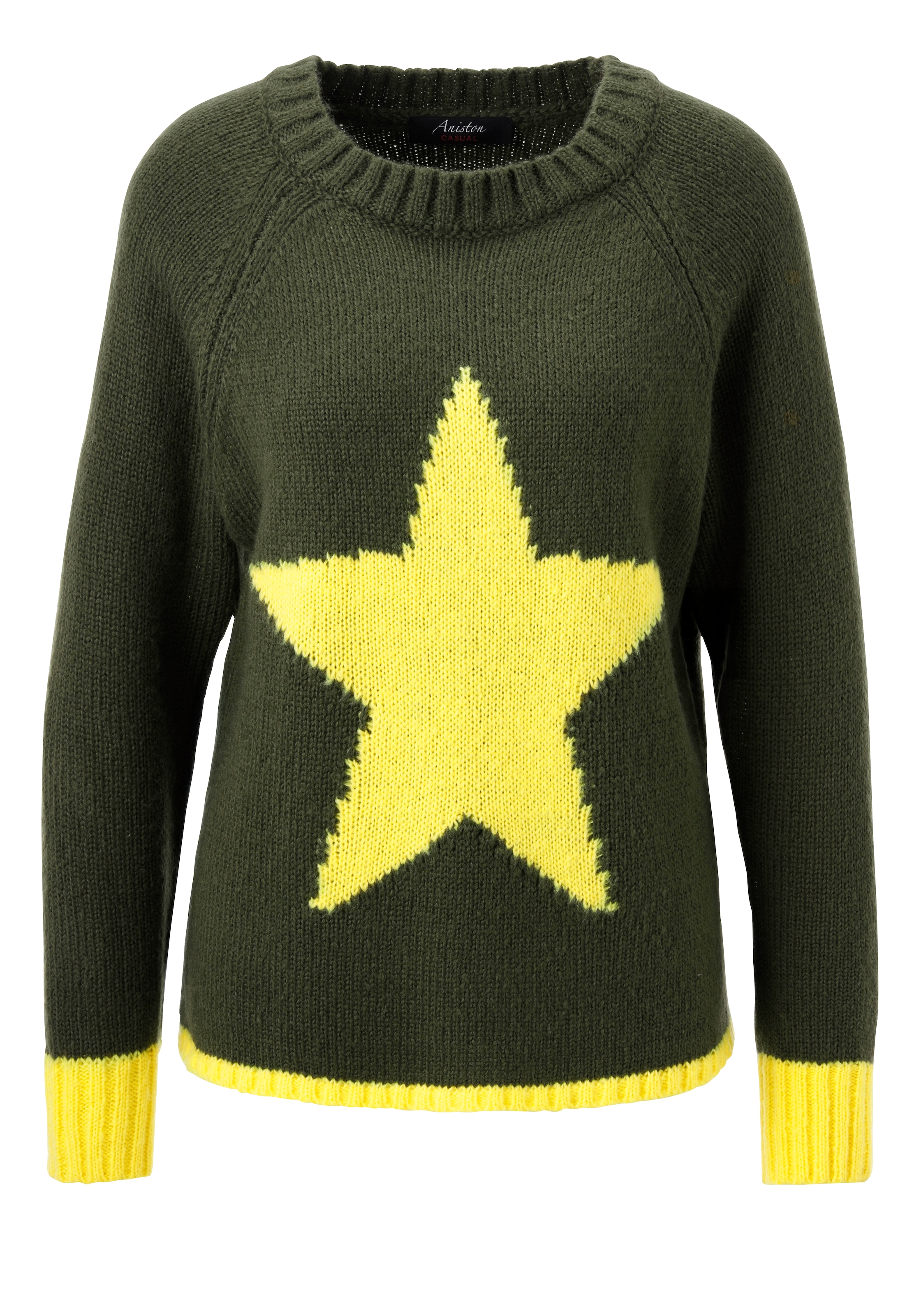 Aniston CASUAL Strickpullover, mit großem Stern im Vorderteil - NEUE KOLLEKTION