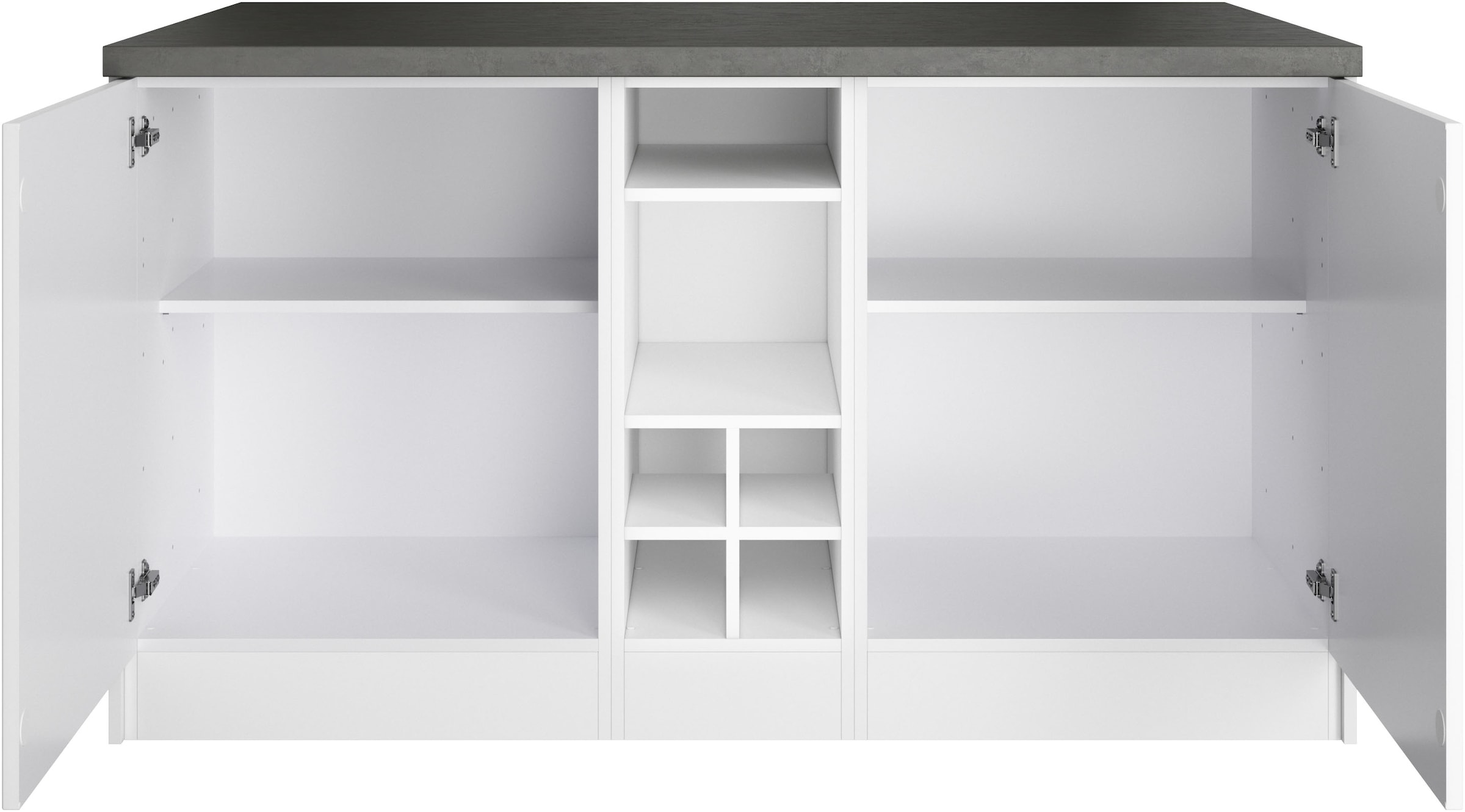 KOCHSTATION Kücheninsel »KS-Lani, Breite 153 cm, mit Flaschenregal«, MDF-Fronten, Arbeitsplatte 38mm stark