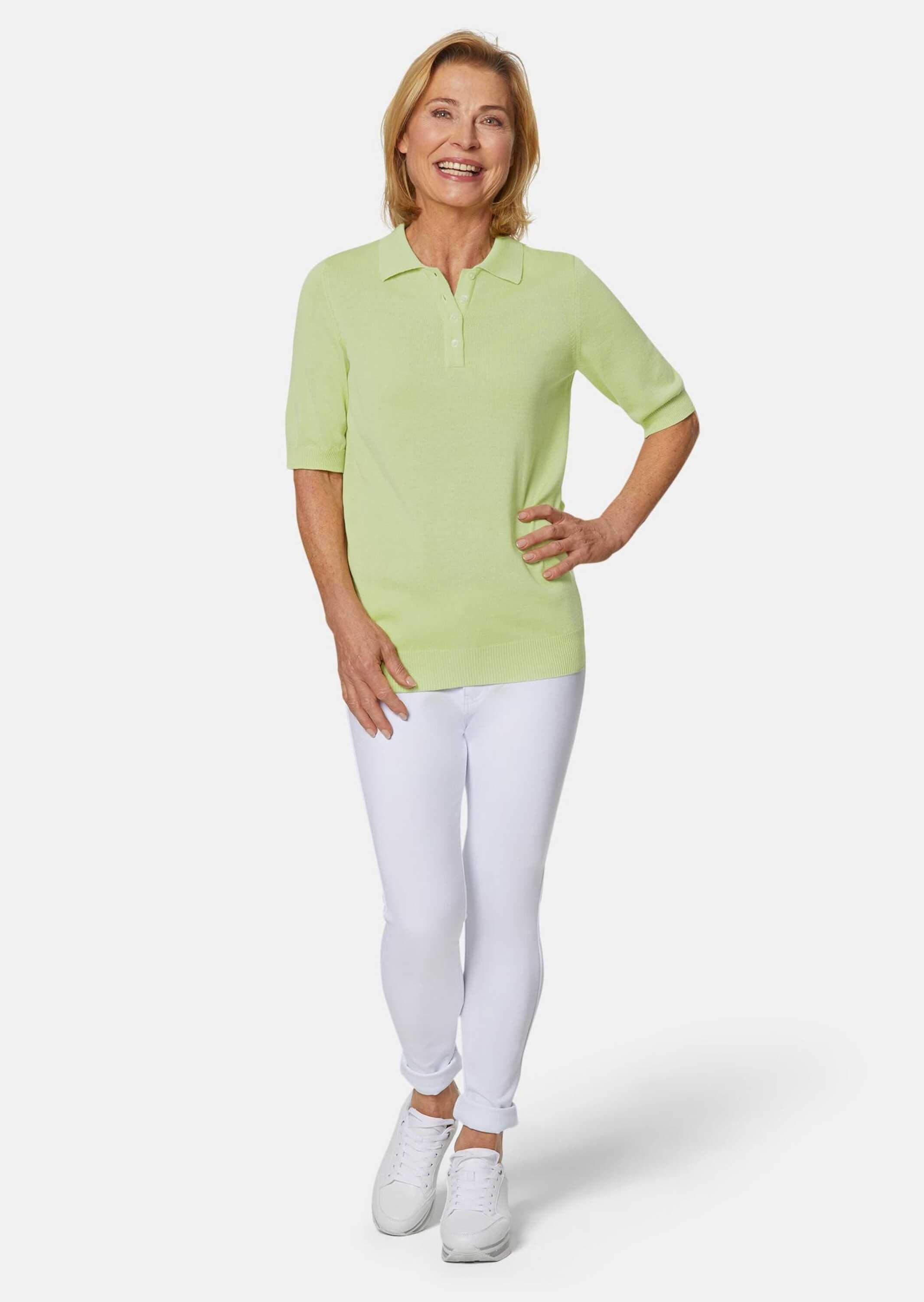 GOLDNER Kurzarmpullover "Kurzarm Strickpullover mit adrettem Kragen" günstig online kaufen