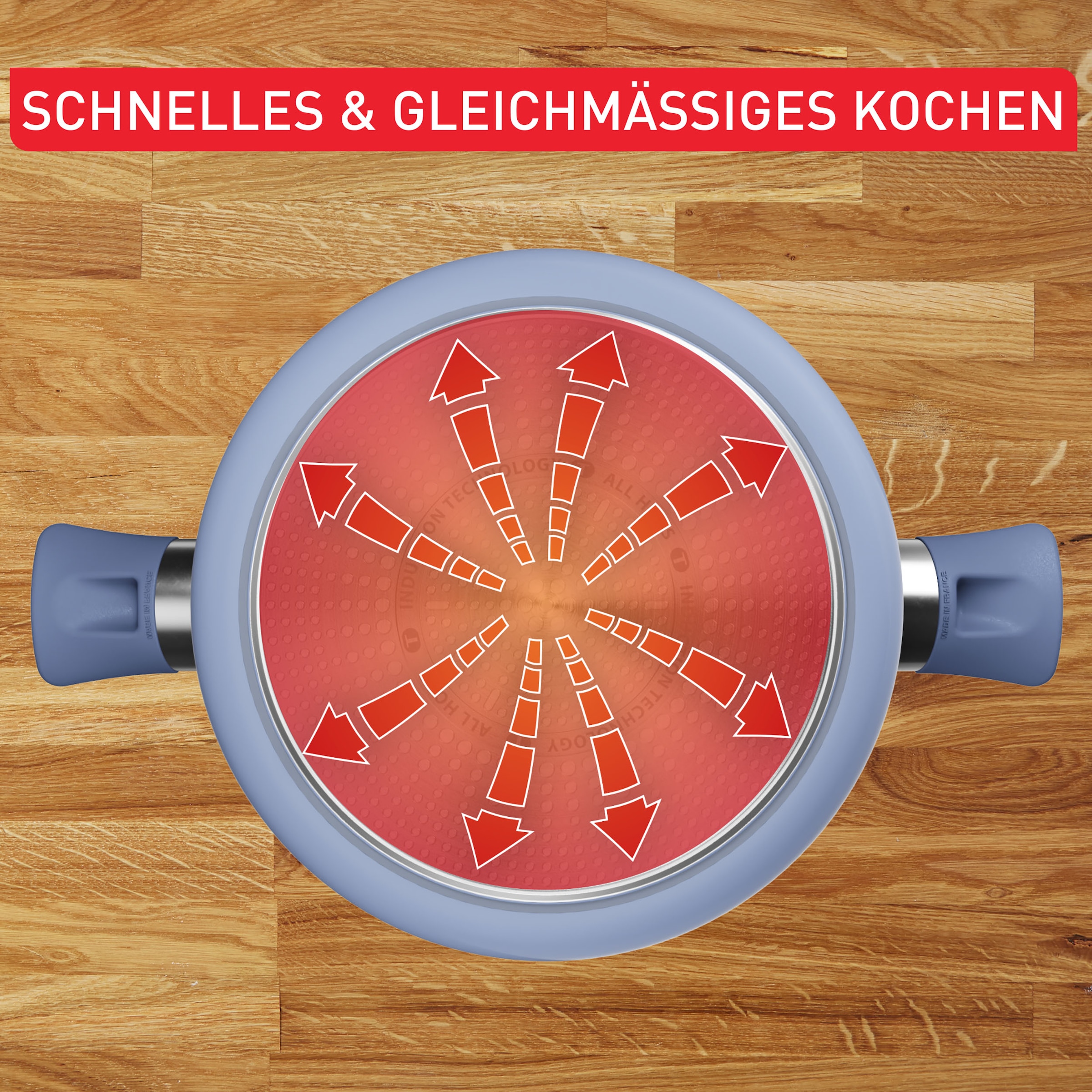 Tefal Pfannen-Set »Cera Color« Aluminium Set, 7 tlg. tlg. Go Ceram Keramik-Antihaftbeschichtung, Thermo-Signal, Induktion