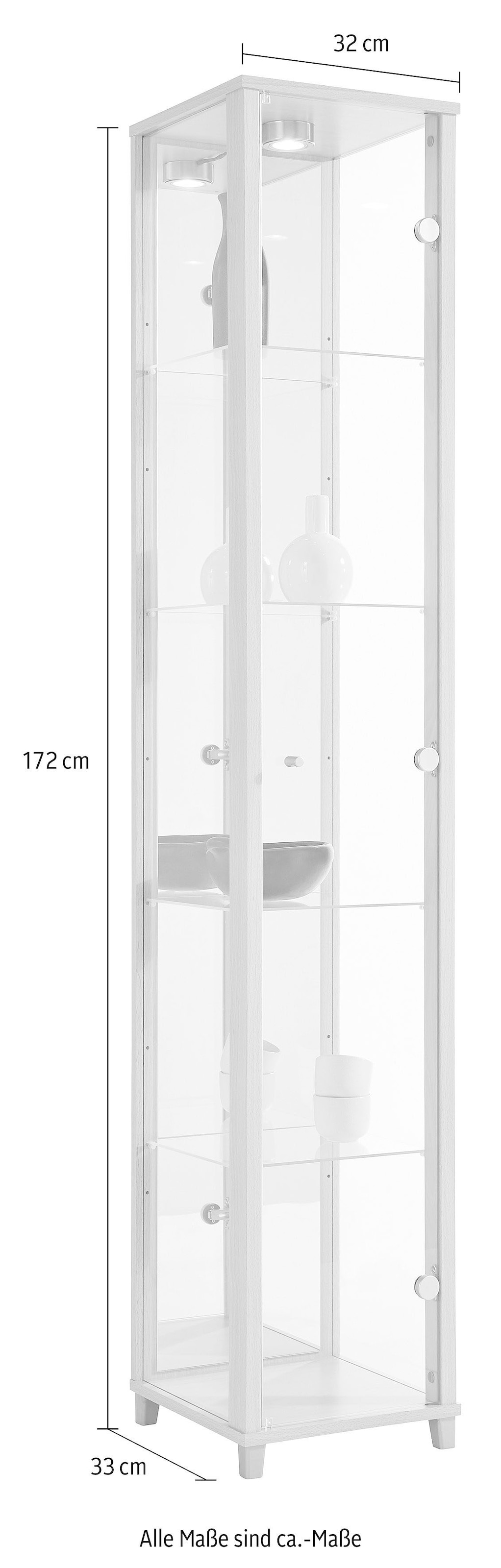 fif möbel Vitrine »OPTIMA«, Standvitrine/Glasvitrine 1x Glastür,perfekt für Sammler,Sammlervitrine