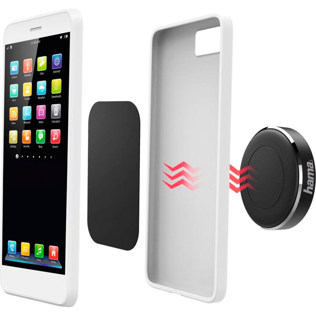 Hama Smartphone-Halterung »Universal Smartphone Halter "Magnet", zum Aufkleben, Schwarz«