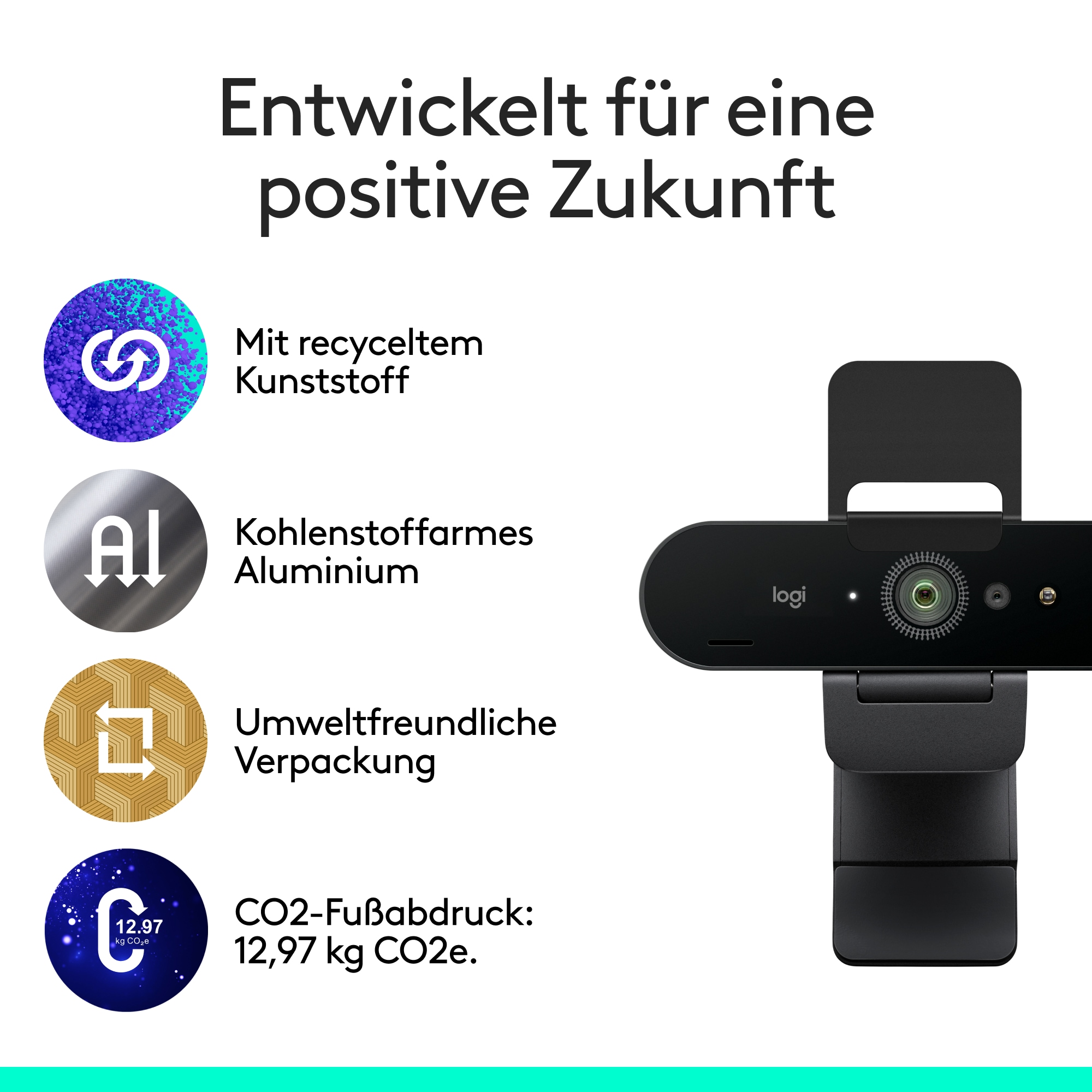 Logitech Webcam »BRIO 4K - EMEA28i-935«, 4K Ultra HD, Digitaler 5-fach-Zoom (Full HD) möglich