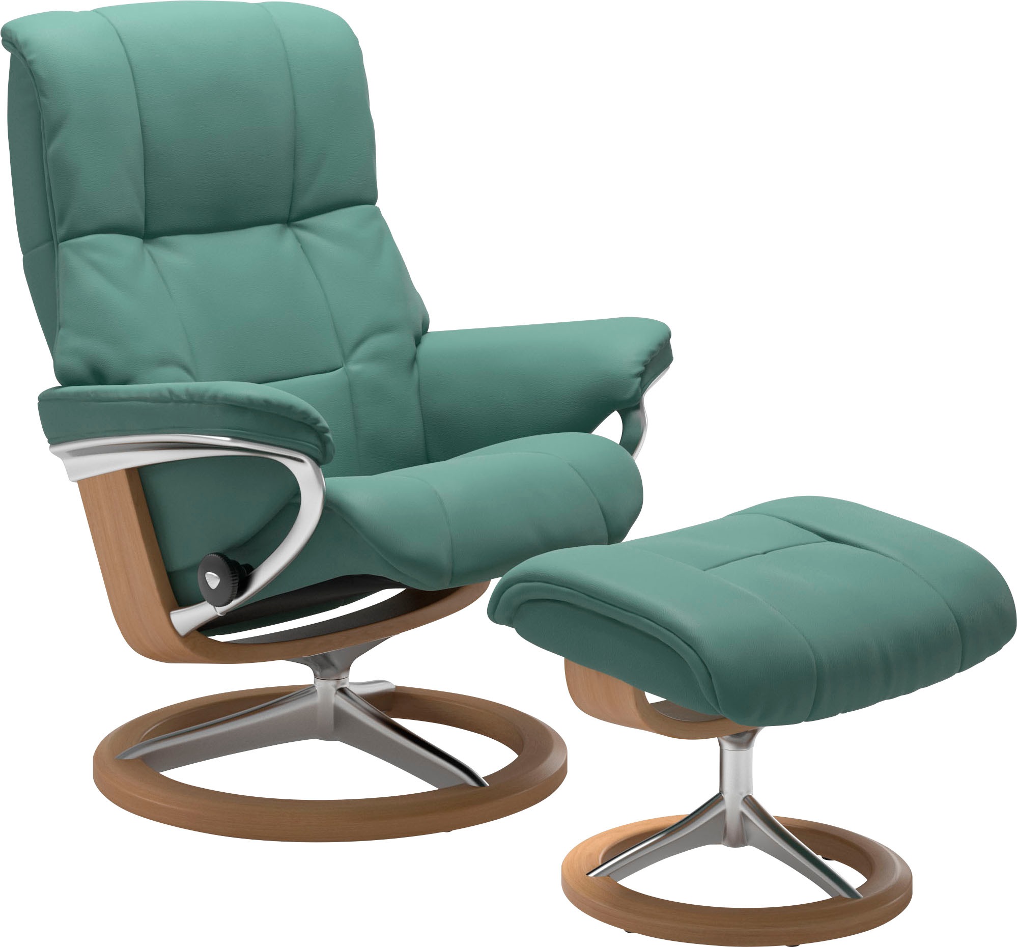 Stressless® Relaxsessel »Mayfair«, (Set, Relaxsessel mit Hocker), mit Hocker, mit Signature Base, Größe S, M & L, Gestell Eiche