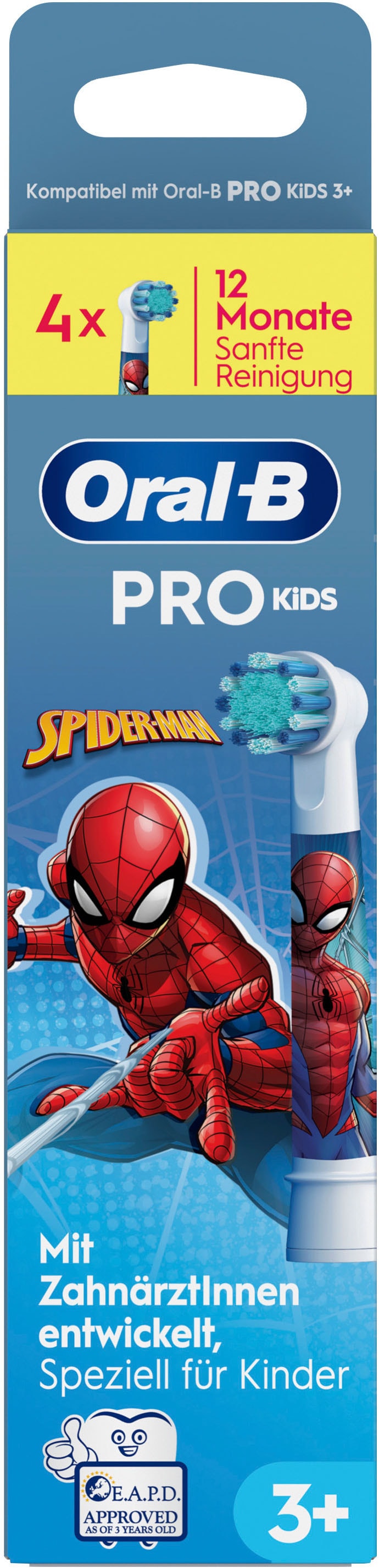 Oral-B Aufsteckbürsten »Pro Kids 3+ Marvel Spiderman« extra weiche Borsten, ab 3 Jahren