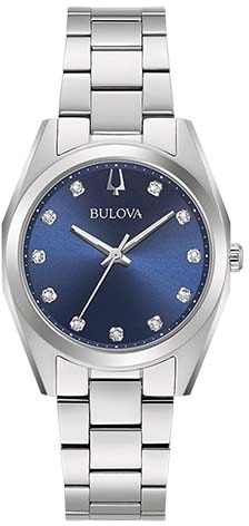 Bulova Quarzuhr, Armbanduhr, Damenuhr, Diamant, Edelstahlarmband