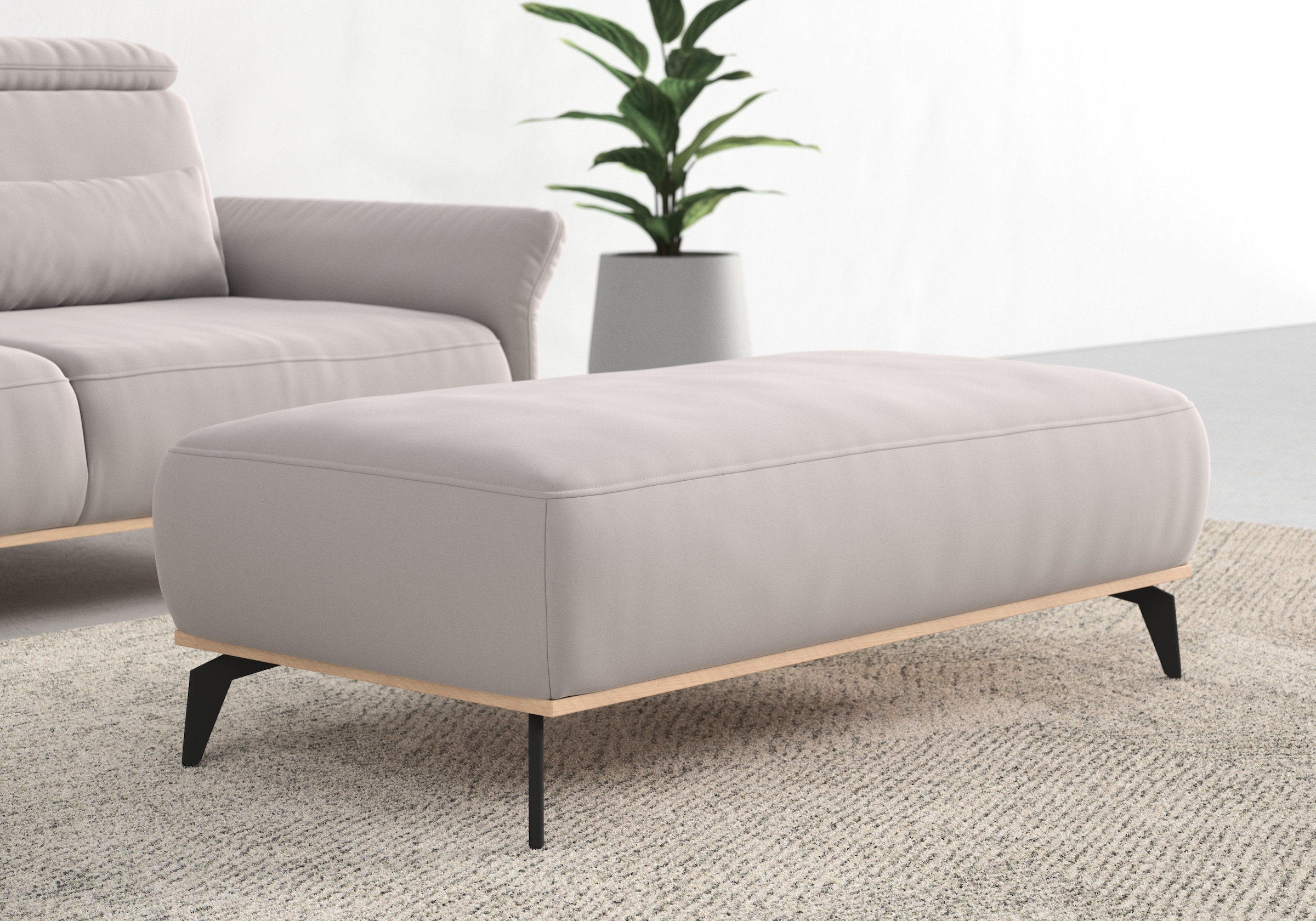 Home affaire Polsterhocker "Fjord" Mit einem Holzrahmen in Buche massiv eic günstig online kaufen