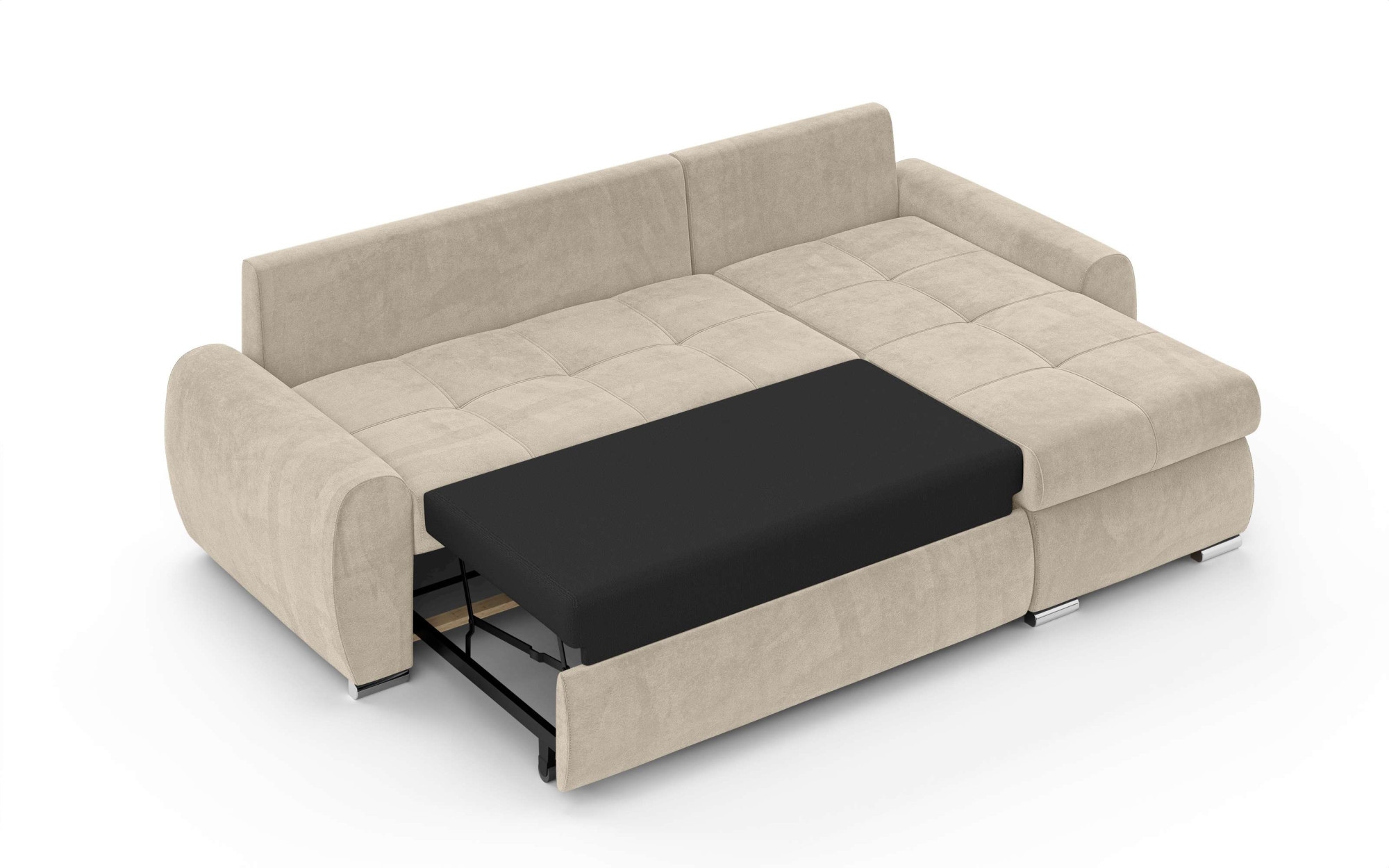 INOSIGN Ecksofa »HAVERHILL Schlafsofa mit Bettkasten, Maße B/H/T: 237/89/166 cm«, L-Form mit Recamiere links oder rechts bestellbar, Wellenunterfederung