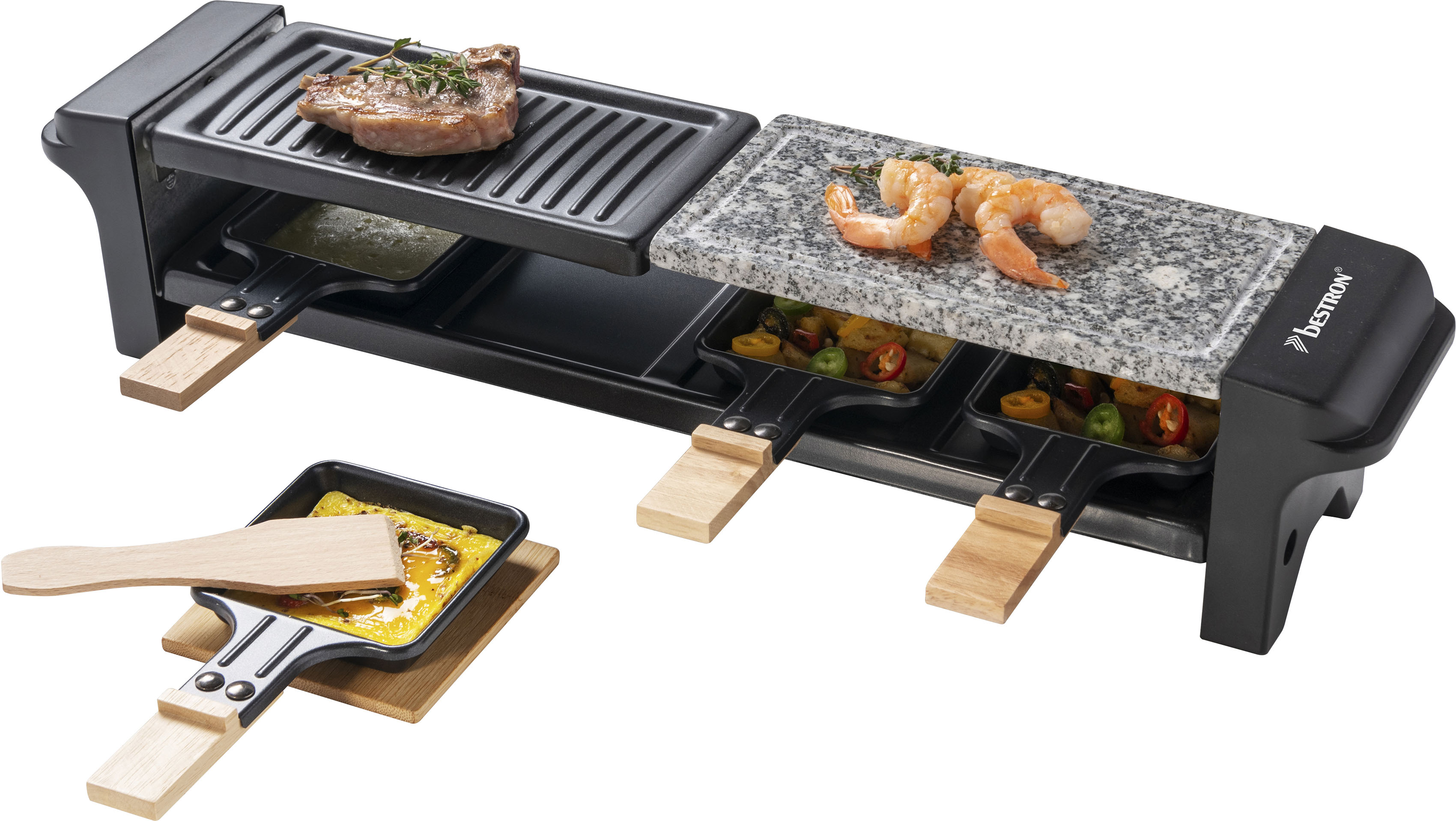 Raclette »Grill für 4 Personen«, 4 St. Raclettepfännchen, 650 W, mit 4 Pfännchen, 4...