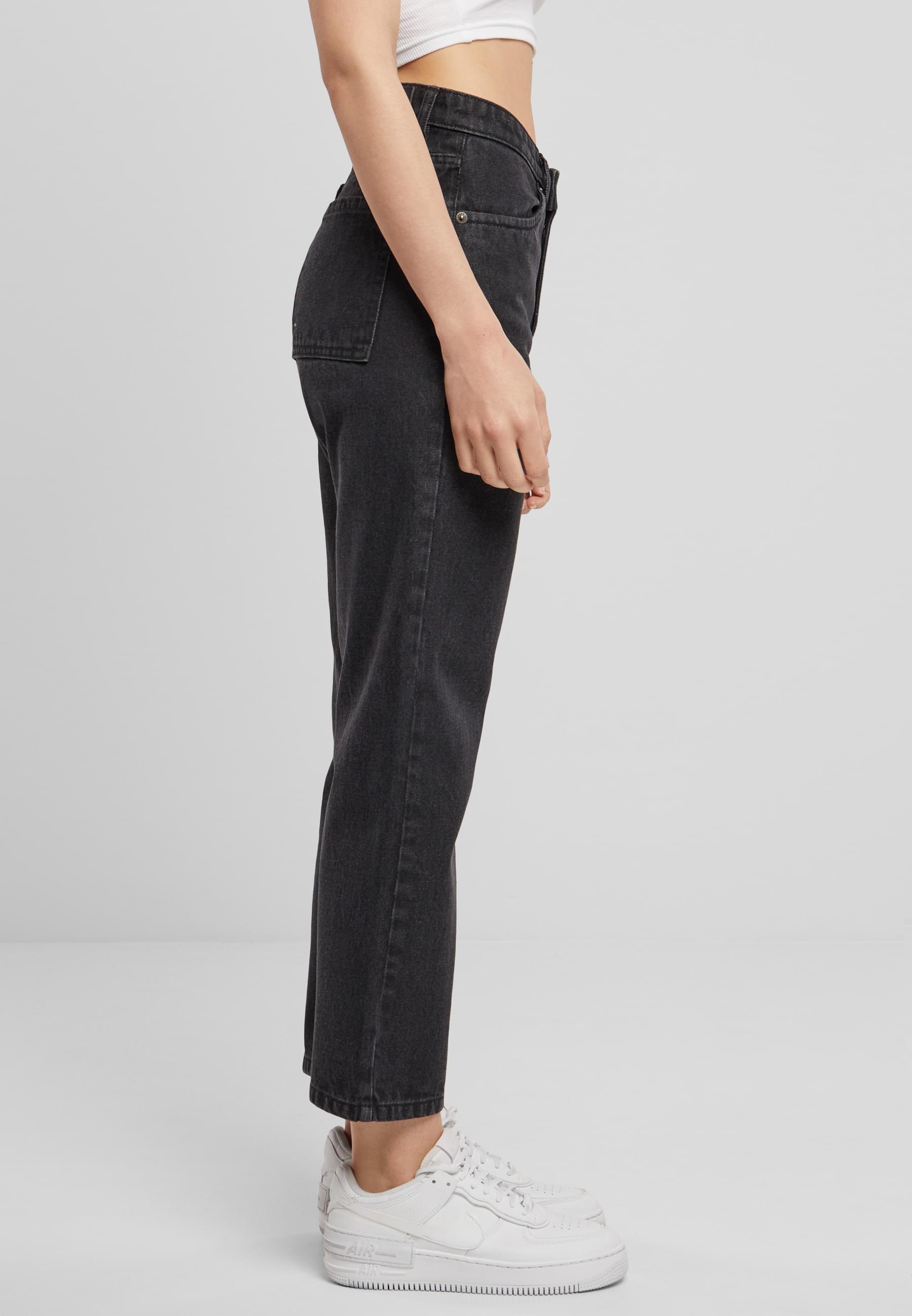 URBAN CLASSICS Bequeme Jeans »Urban Classics Damen Ladies Cropped Straight Leg Denim Pants«