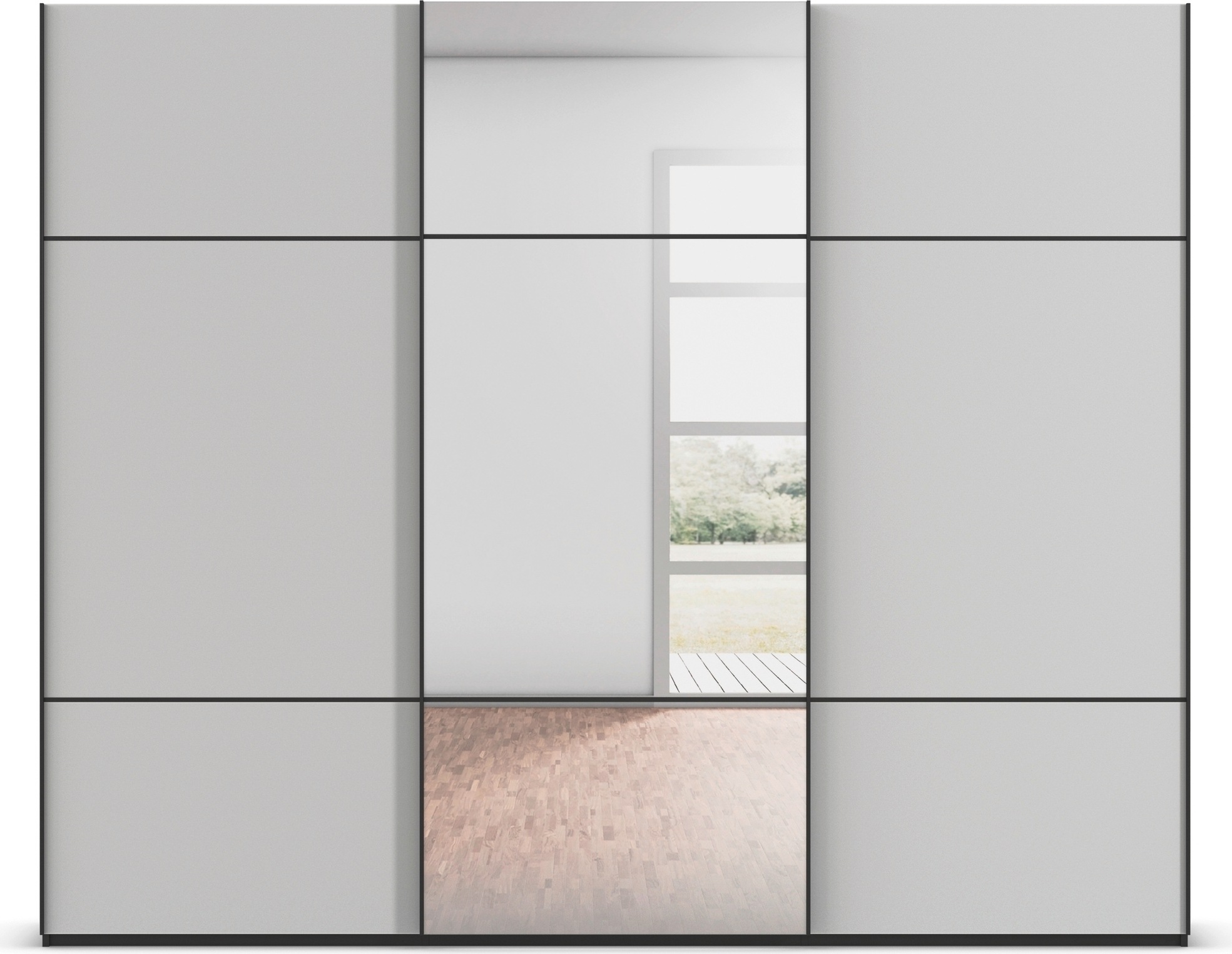 Thumbnail - rauch Schwebetürenschrank "Kleiderschrank Schrank Garderobe Schlafzimmerschrank SCALE-TRIO", edle dreigeteilte Front mit...