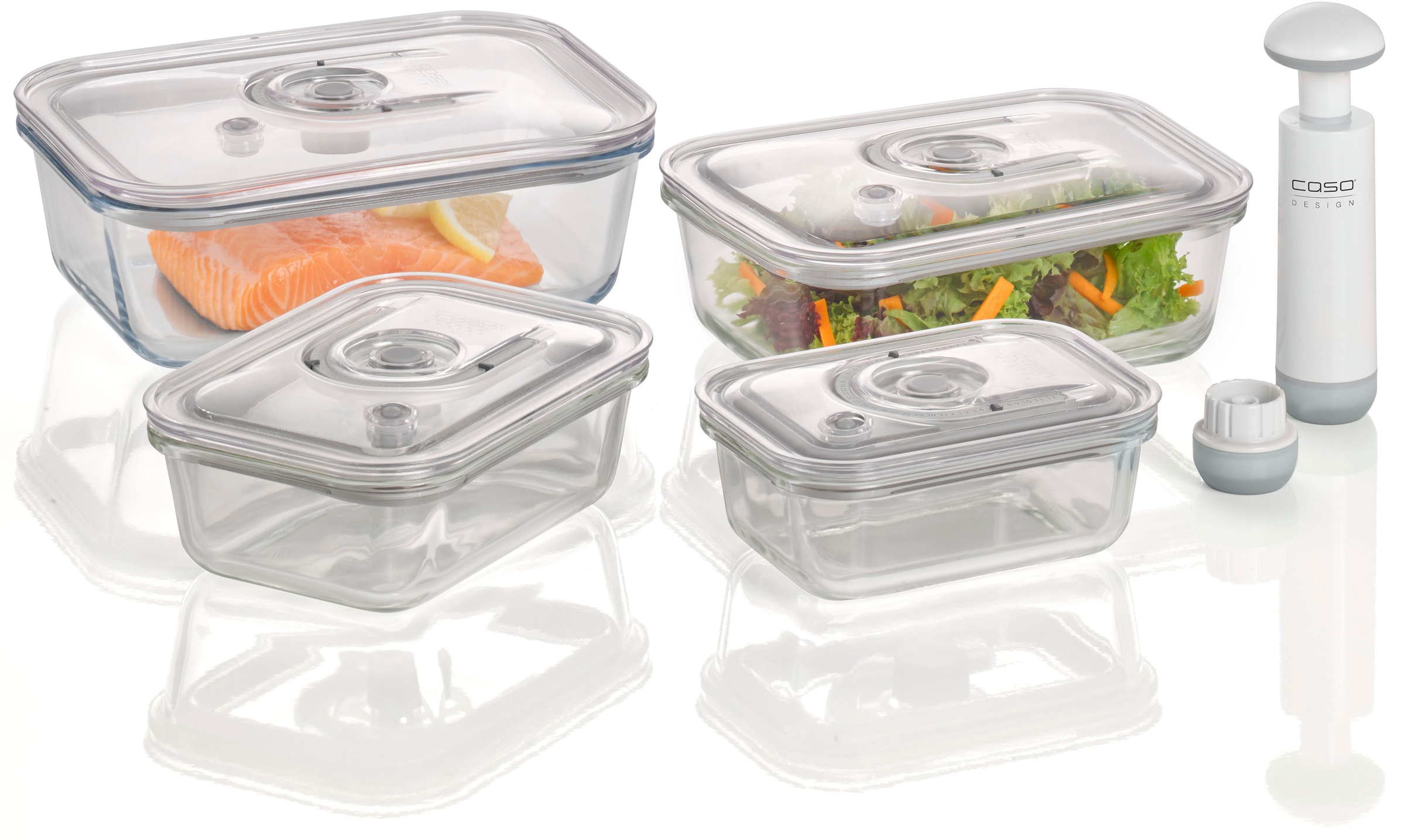 Caso Vakuumbehälter "1197 VacuBoxx" Set, VacuBoxx 4er Set eckig;inkl. Adapt günstig online kaufen