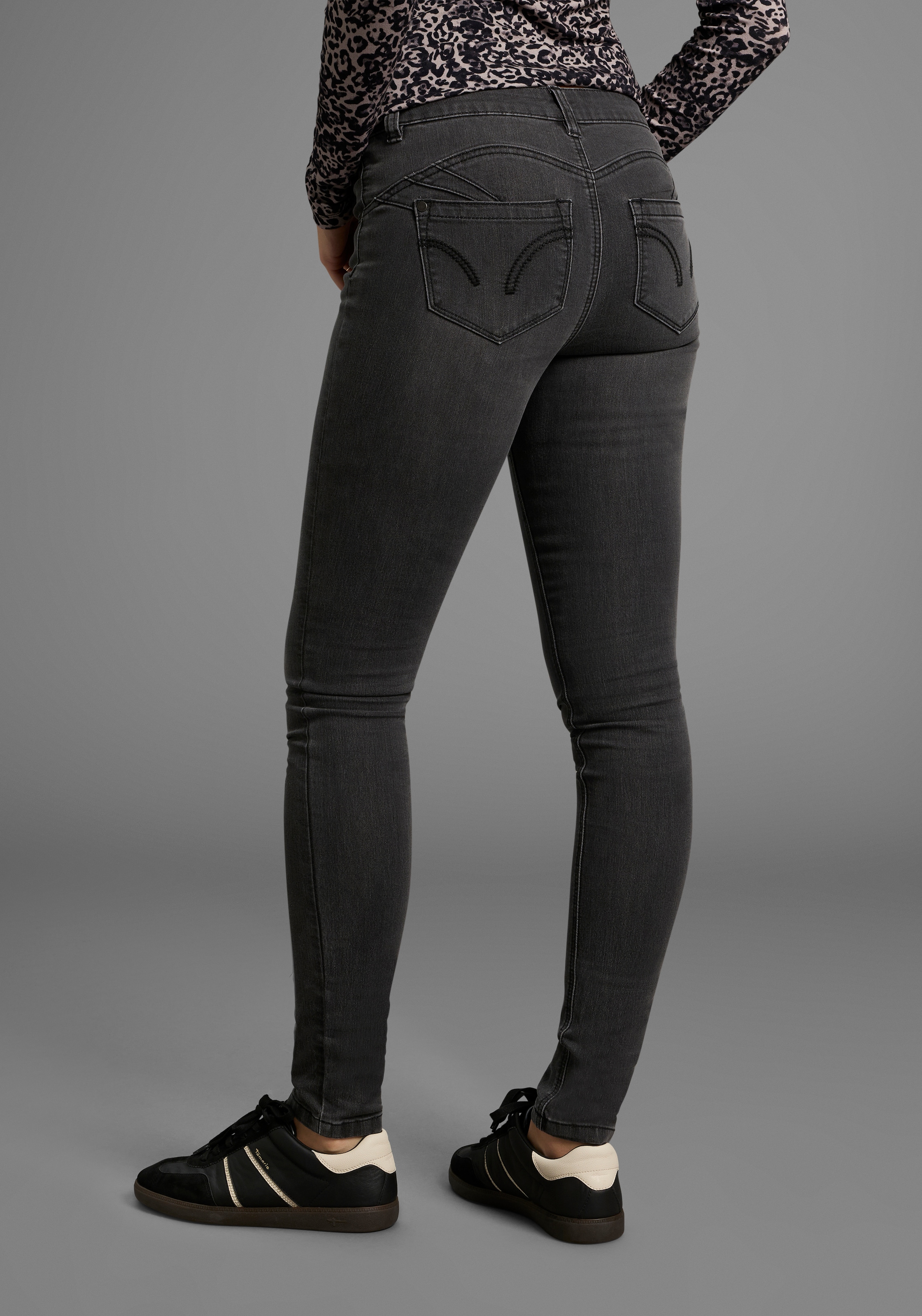Arizona Skinny-fit-Jeans »Shaping«, skinny Passform, normale Leibhöhe, in Stretch-Qualität, Used-Look