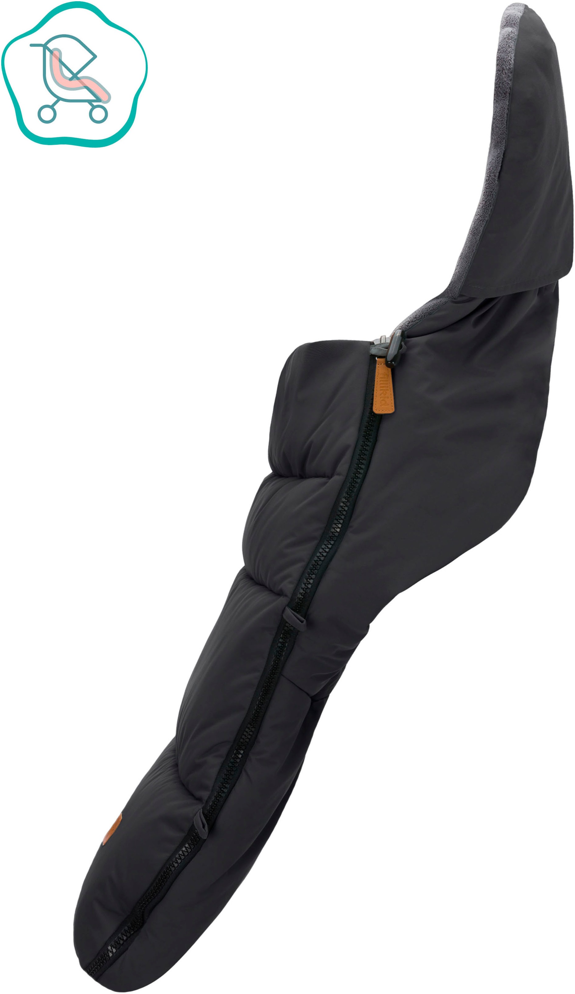 Fillikid Fußsack »Kinley Reflect Winterfußsack, schwarz«, aus stark reflektierendem Außenmaterial