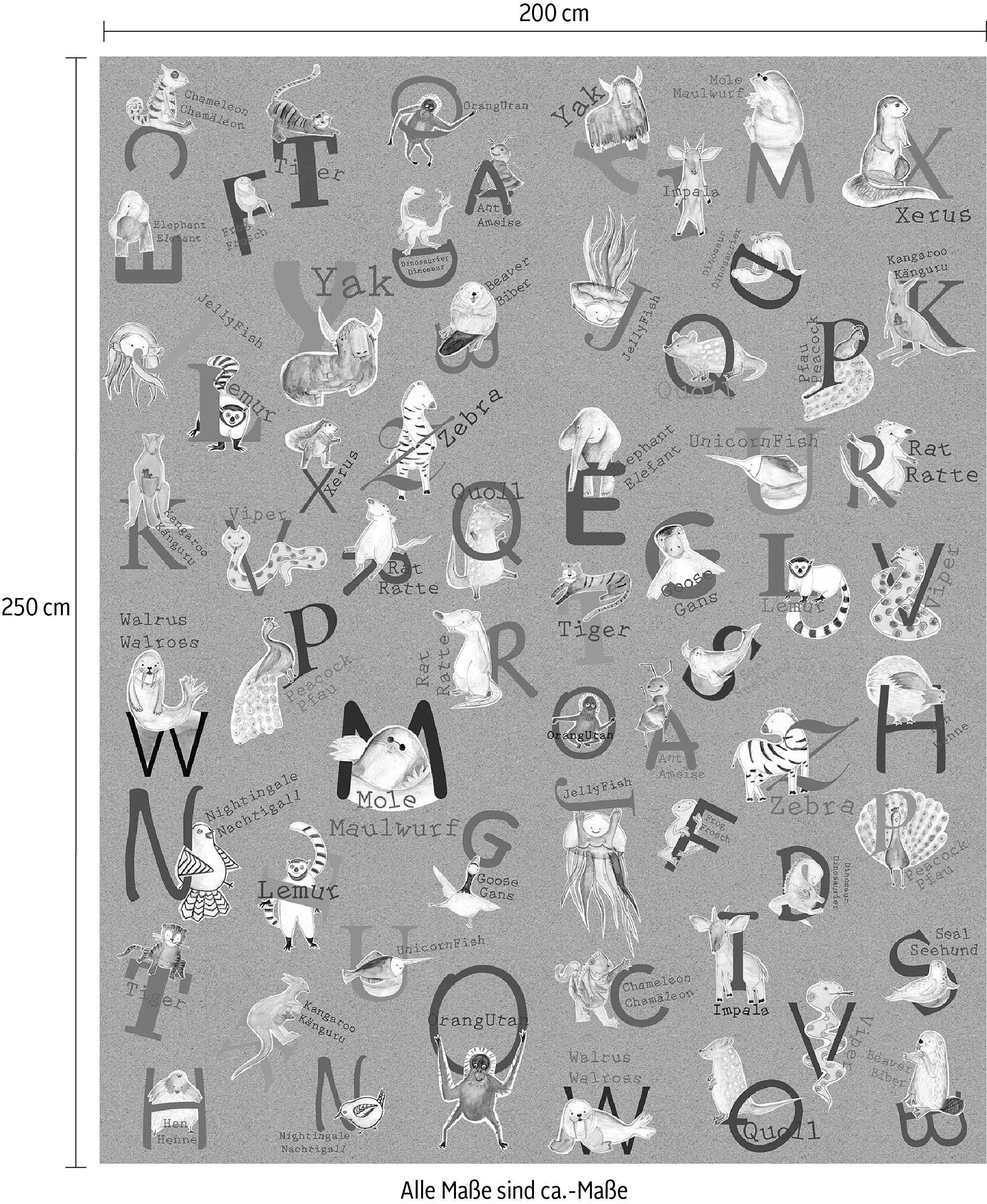 Komar Vliestapete »Digitaldruck Vlies - Animals A-Z - Größe 200 x 250 cm«, bedruckt, Wohnzimmer, Schlafzimmer