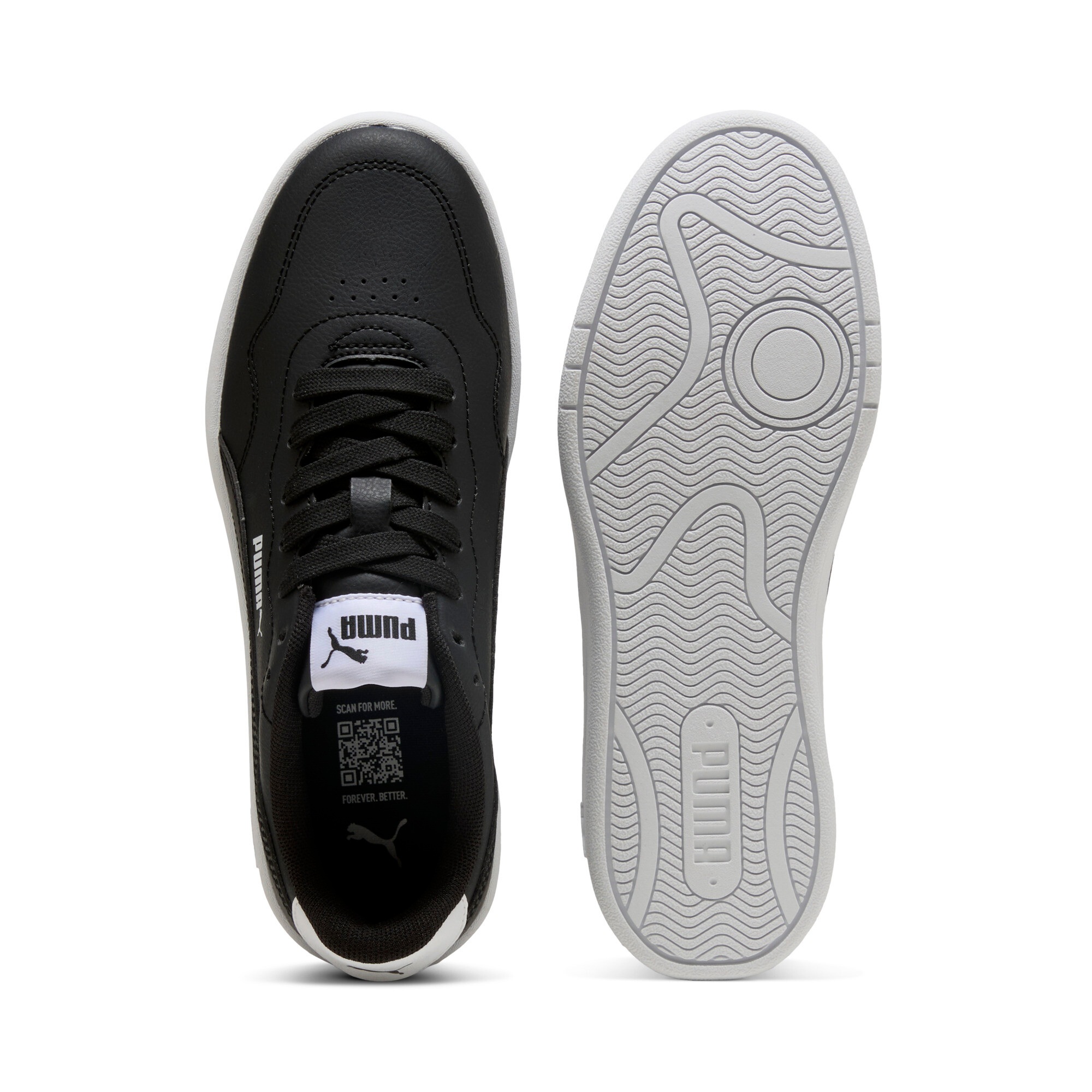 Sneaker PUMA "COURT LALLY", Damen, Gr. 37,5, schwarz (puma schwarz, puma schwarz, puma weiß), Synthetik, Schuhe Sneaker, mit leicht profilierter Gummilaufsohle, mit Schnürverschluss 3