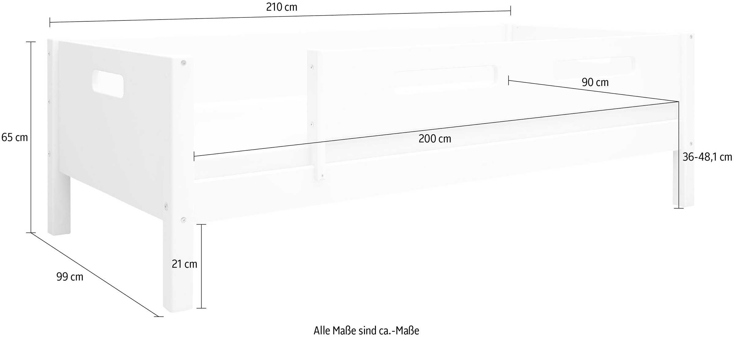 Thuka Einzelbett, Thuka Nordic produziert bei Flexa, incl Rollrost