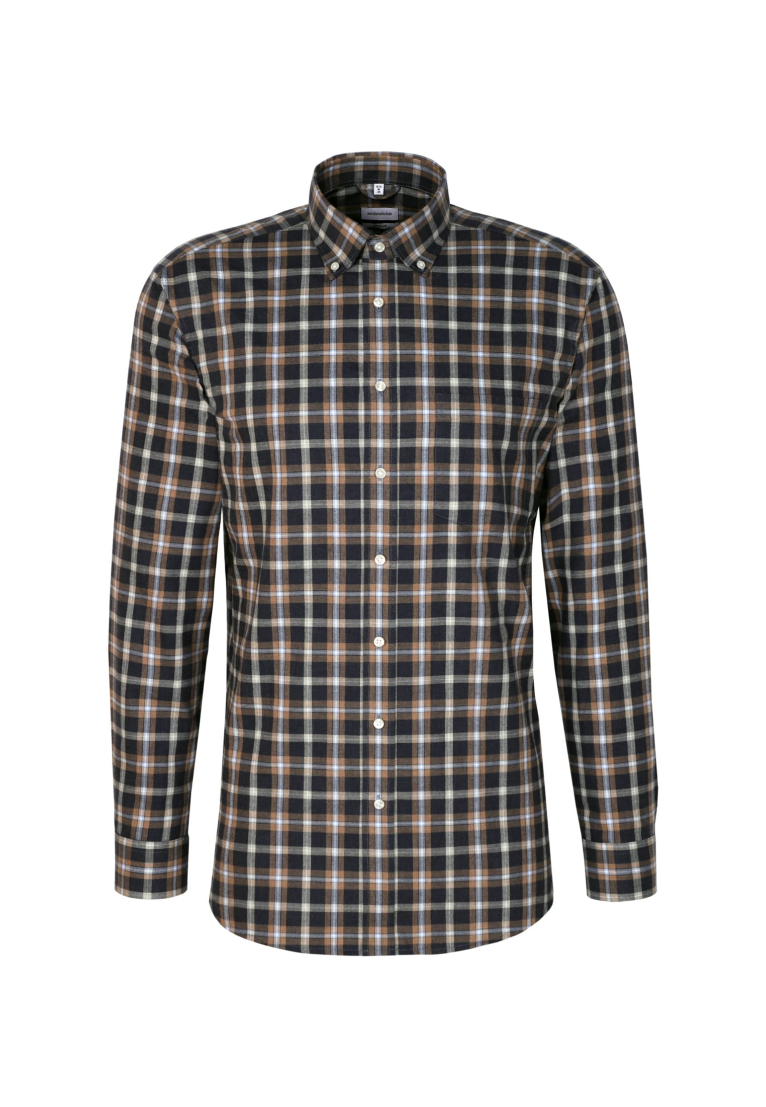 seidensticker Flanellhemd »Comfort«, Comfort Langarm Button-Down-Kragen Karo