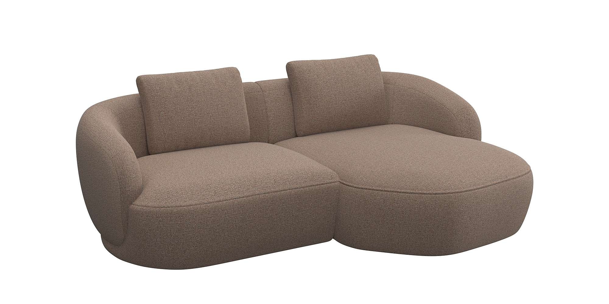 FLEXLUX Wohnlandschaft »Torino, rund, L-Form, Sofa-Ecke mit Recamiere, Longchair-Sofa«, Modernes, organisches Sofa-Design, Kaltschaum, Wellenunterfederung