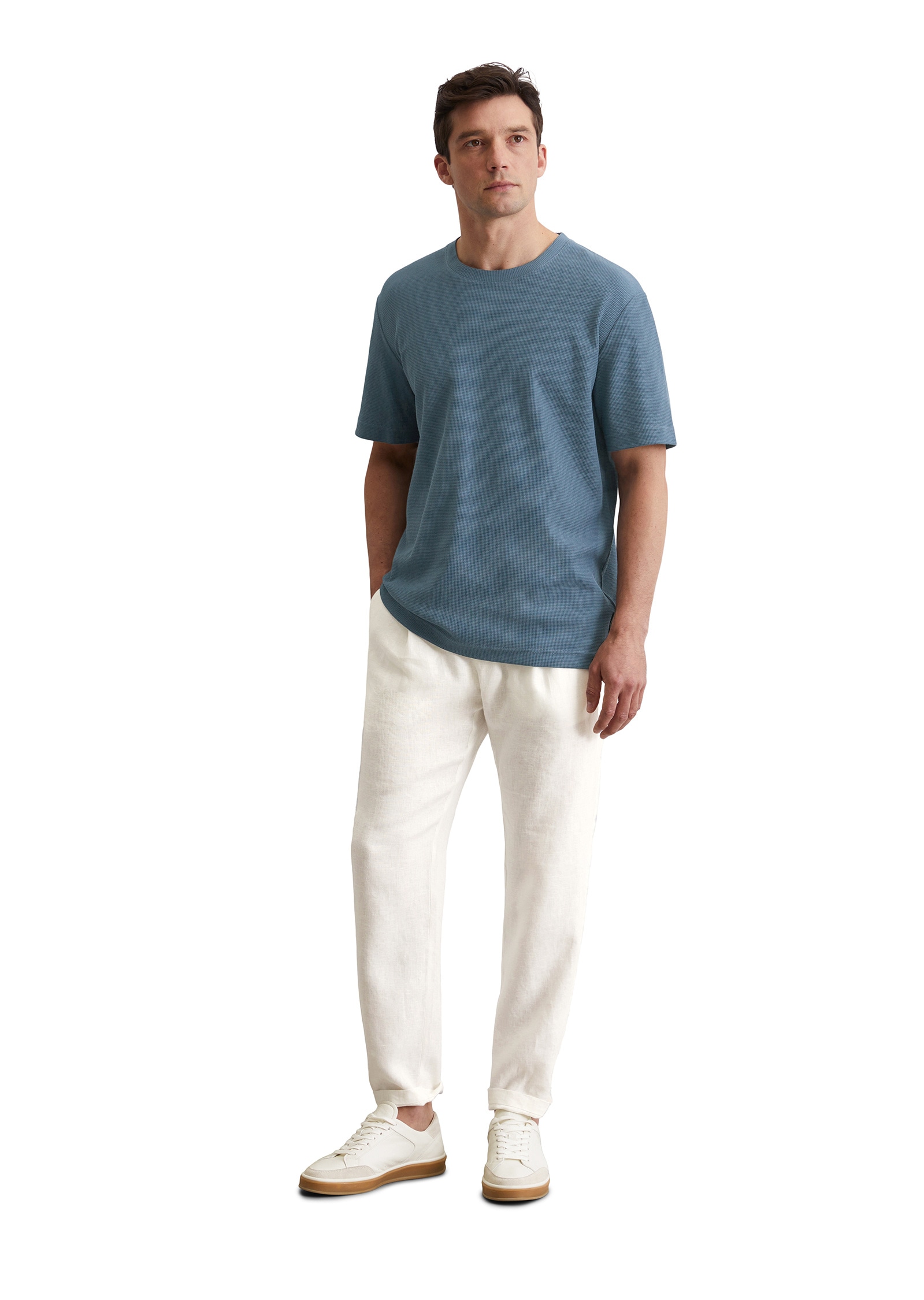 Marc O'Polo T-Shirt »mit feiner Waffelstruktur«