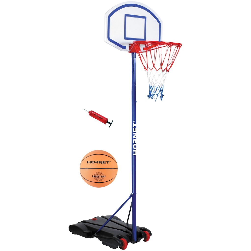 Hornet by Hudora Basketballständer »Hornet 205«, (Set, 3 St., Basketballständer mit Ball und Pumpe)