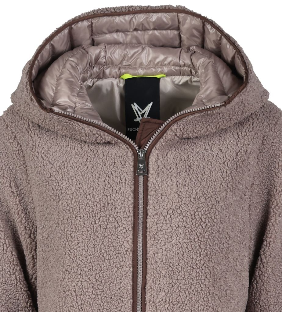 Fuchs Schmitt Plüschjacke »Plüschjacke«, mit Kapuze, Mit Rundhalsausschnitt